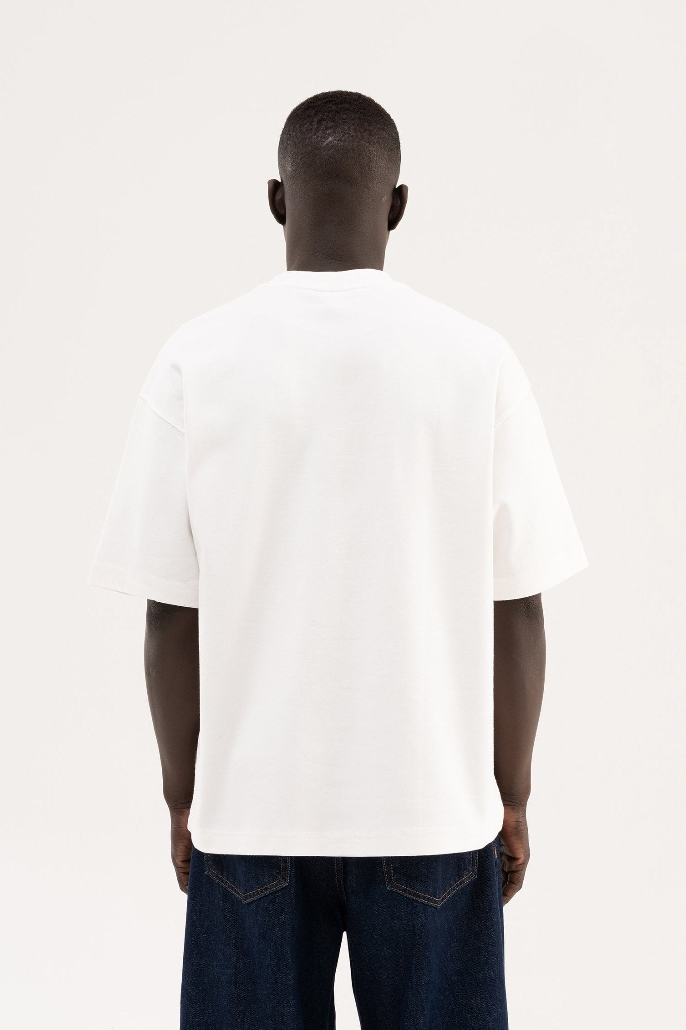 Erkek Basic Oversize Tişört Ekru