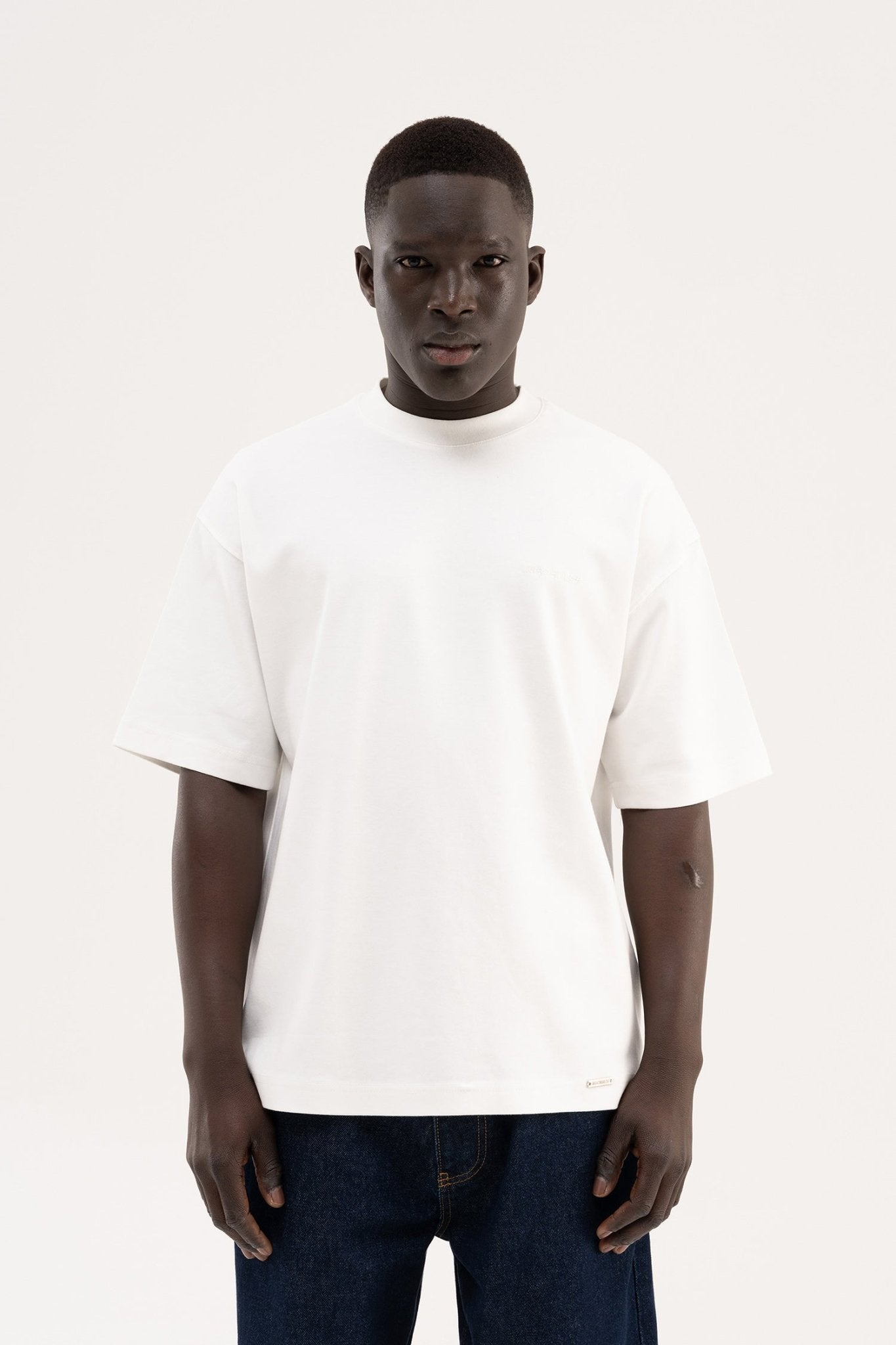 Erkek Basic Oversize Tişört Ekru