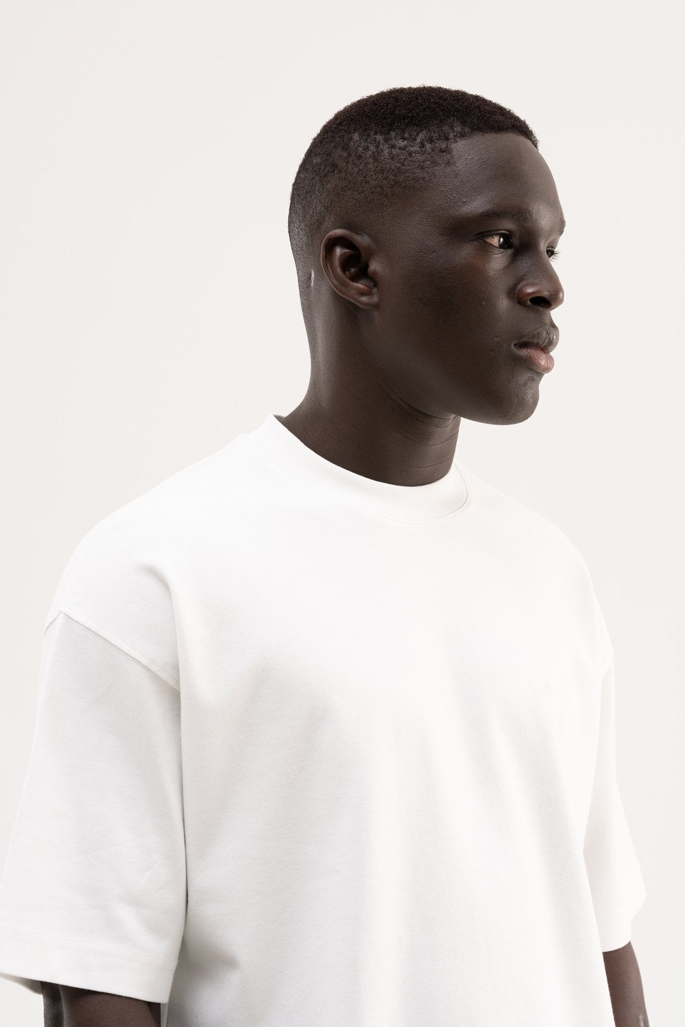 Erkek Basic Oversize Tişört Ekru