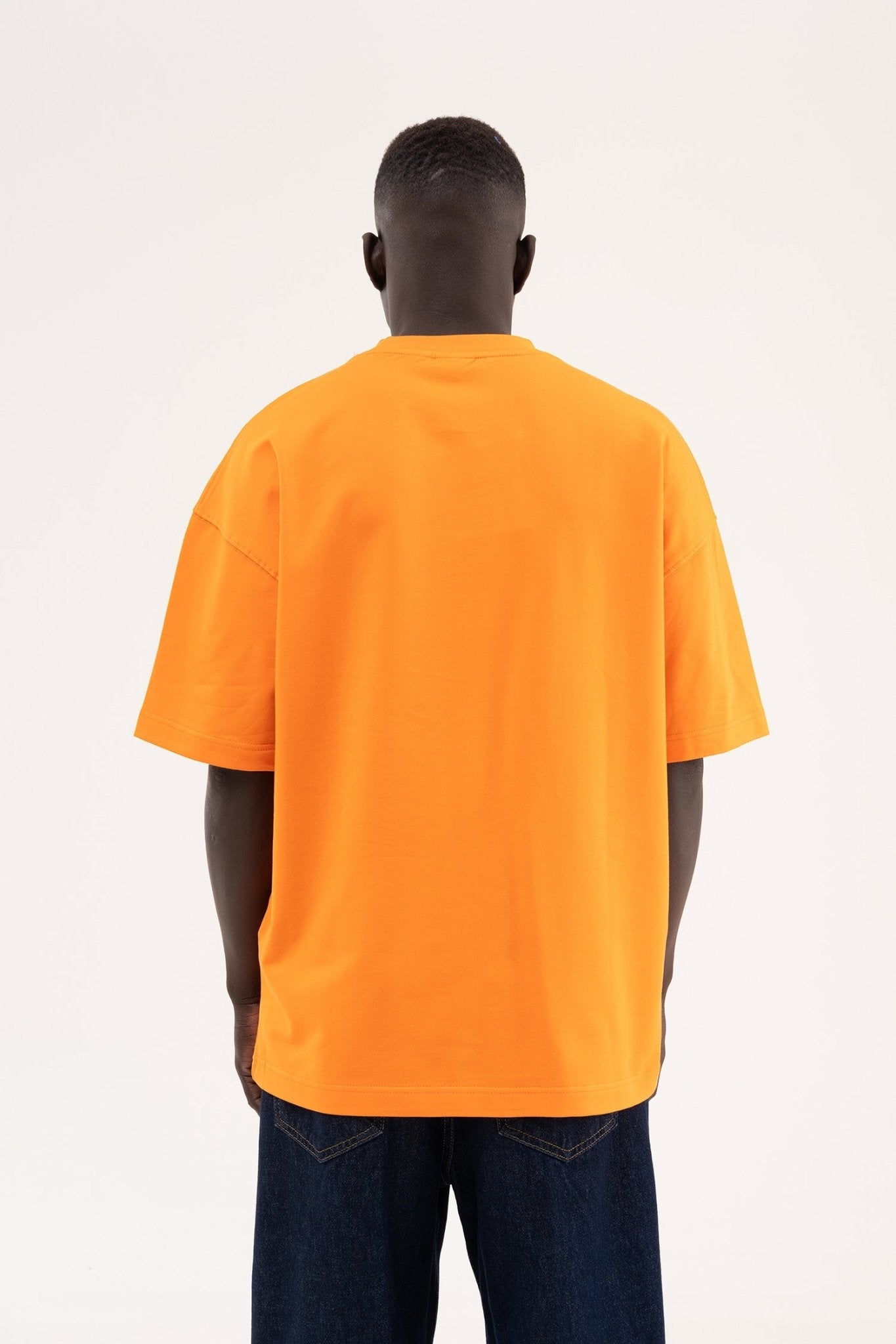 Erkek Basic Oversize Tişört Elektrik - Turuncu