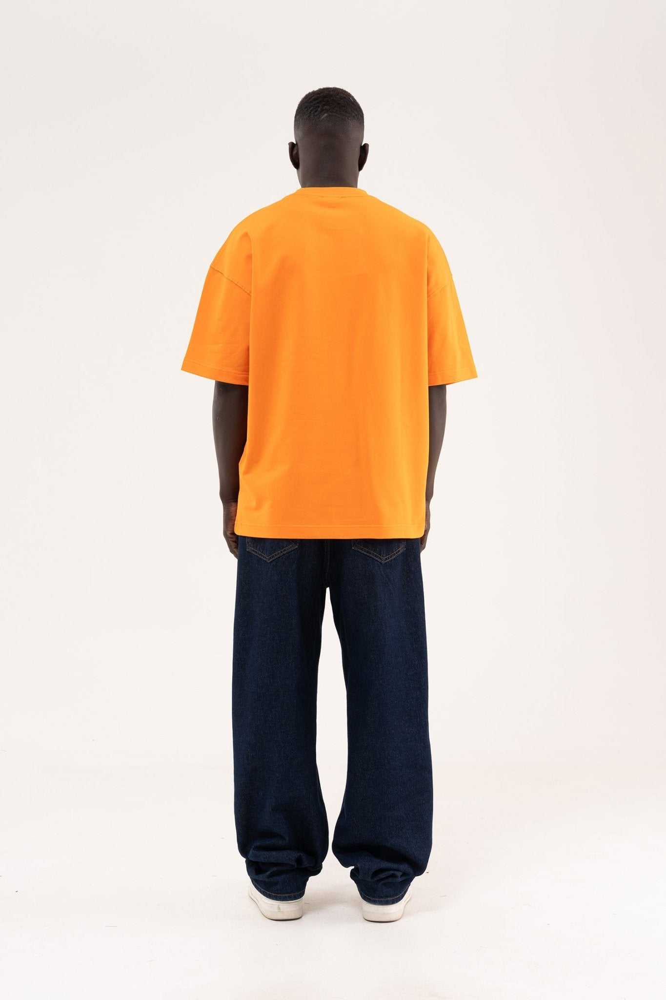 Erkek Basic Oversize Tişört Elektrik - Turuncu