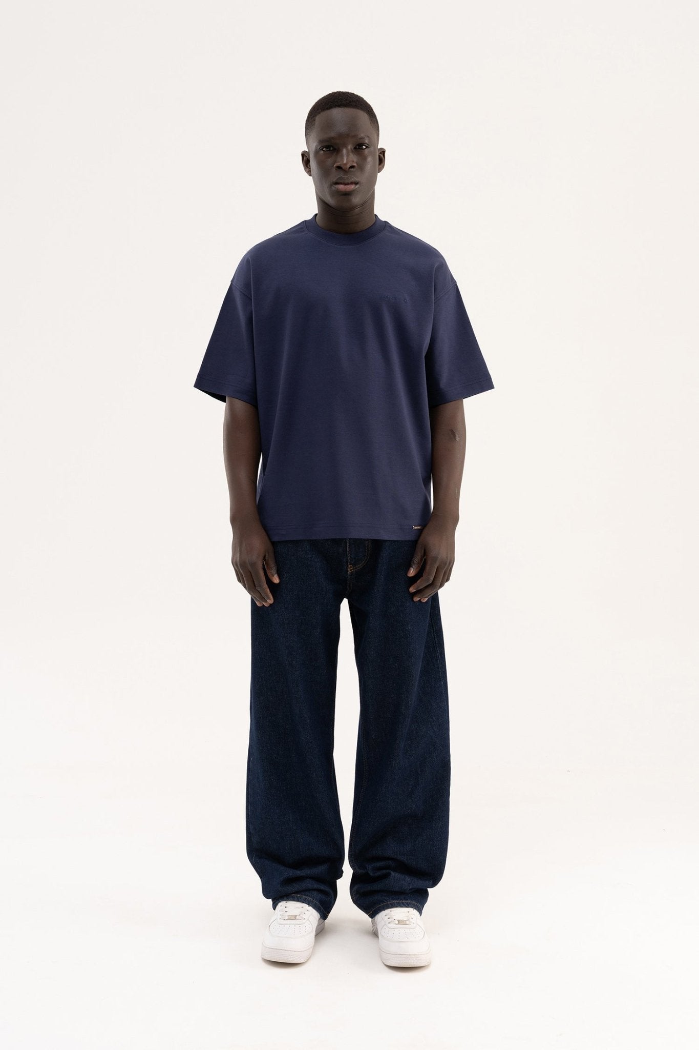 Erkek Basic Oversize Tişört Gece Mavisi