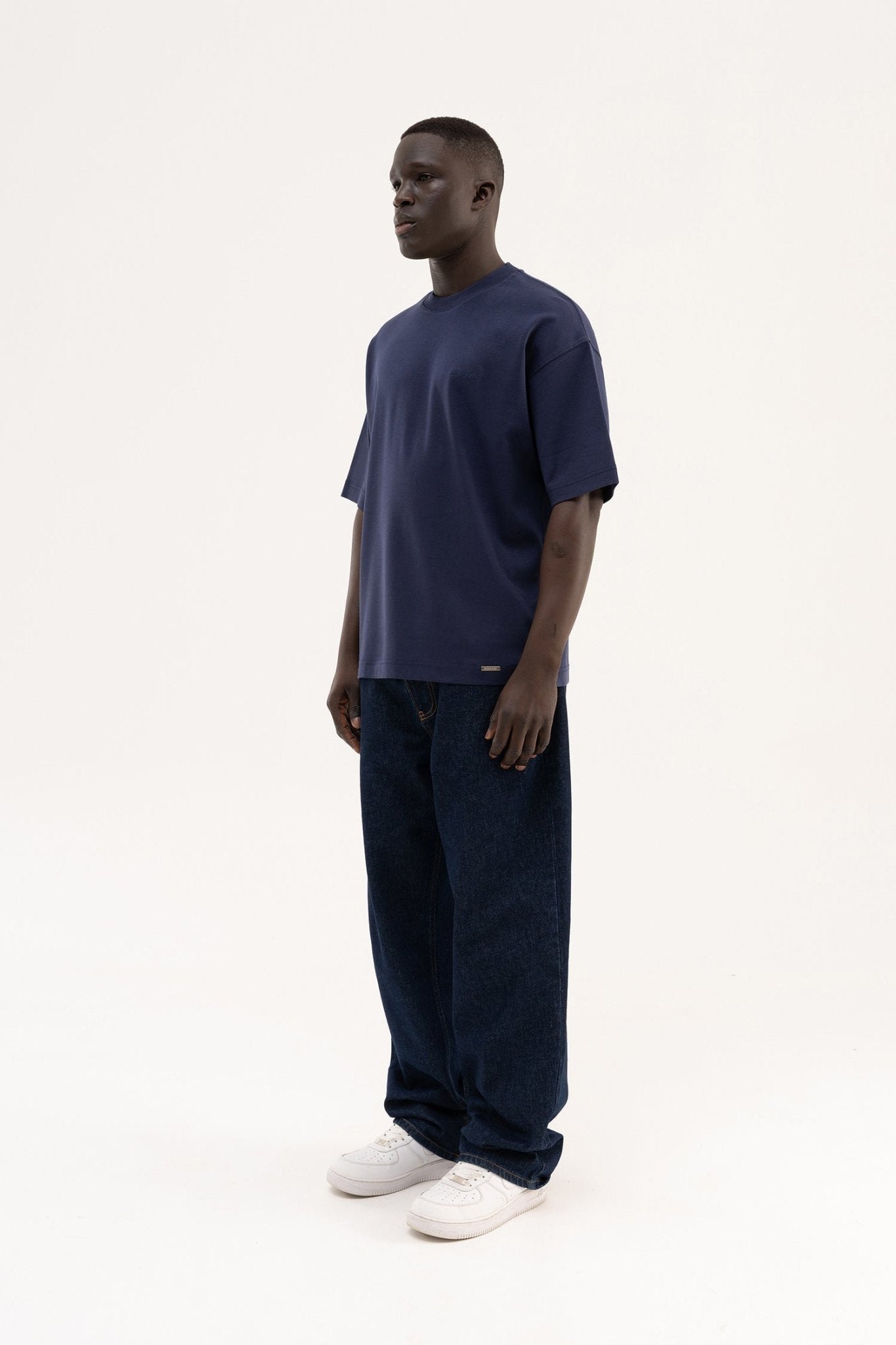 Erkek Basic Oversize Tişört Gece Mavisi