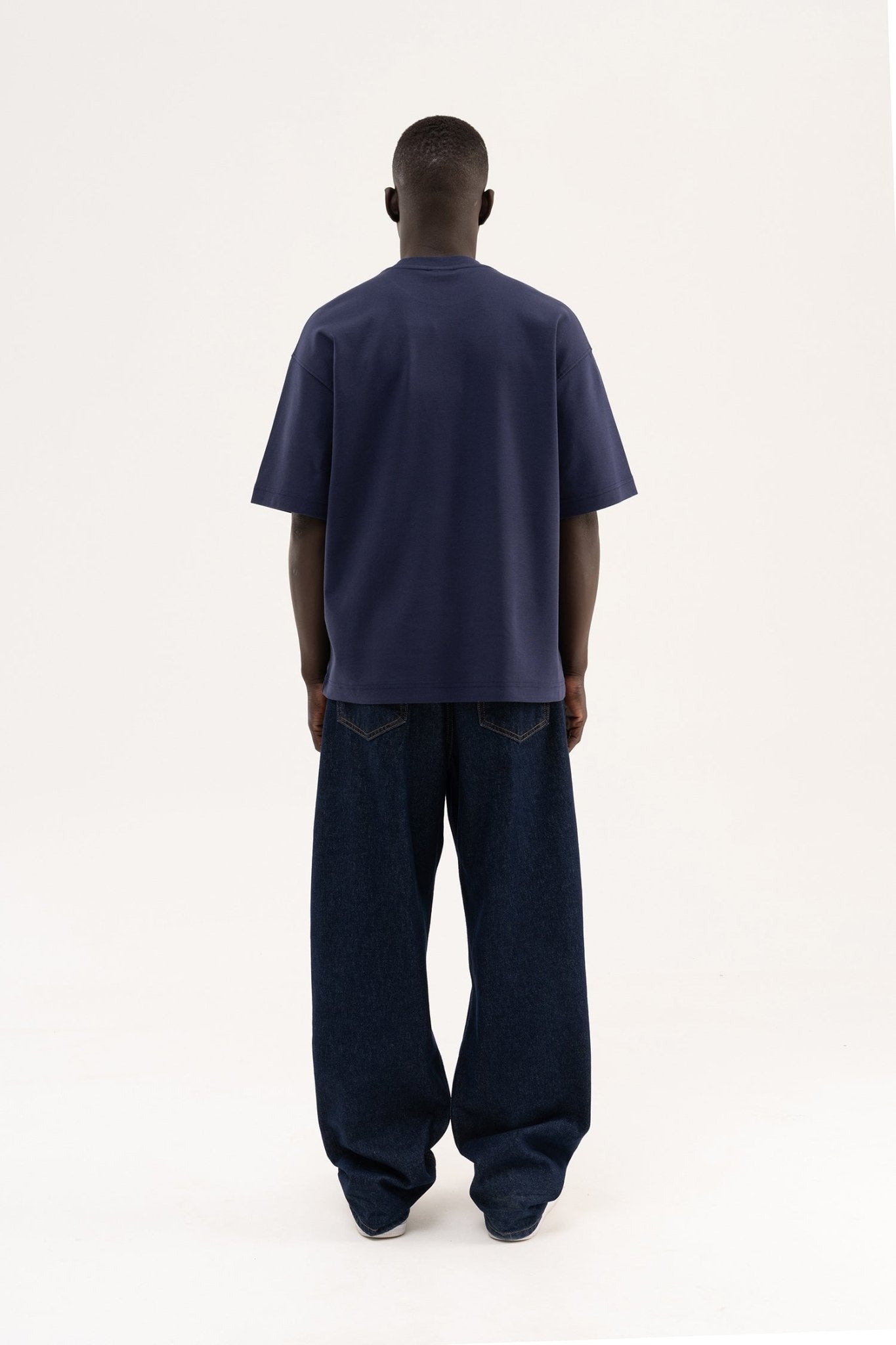 Erkek Basic Oversize Tişört Gece Mavisi