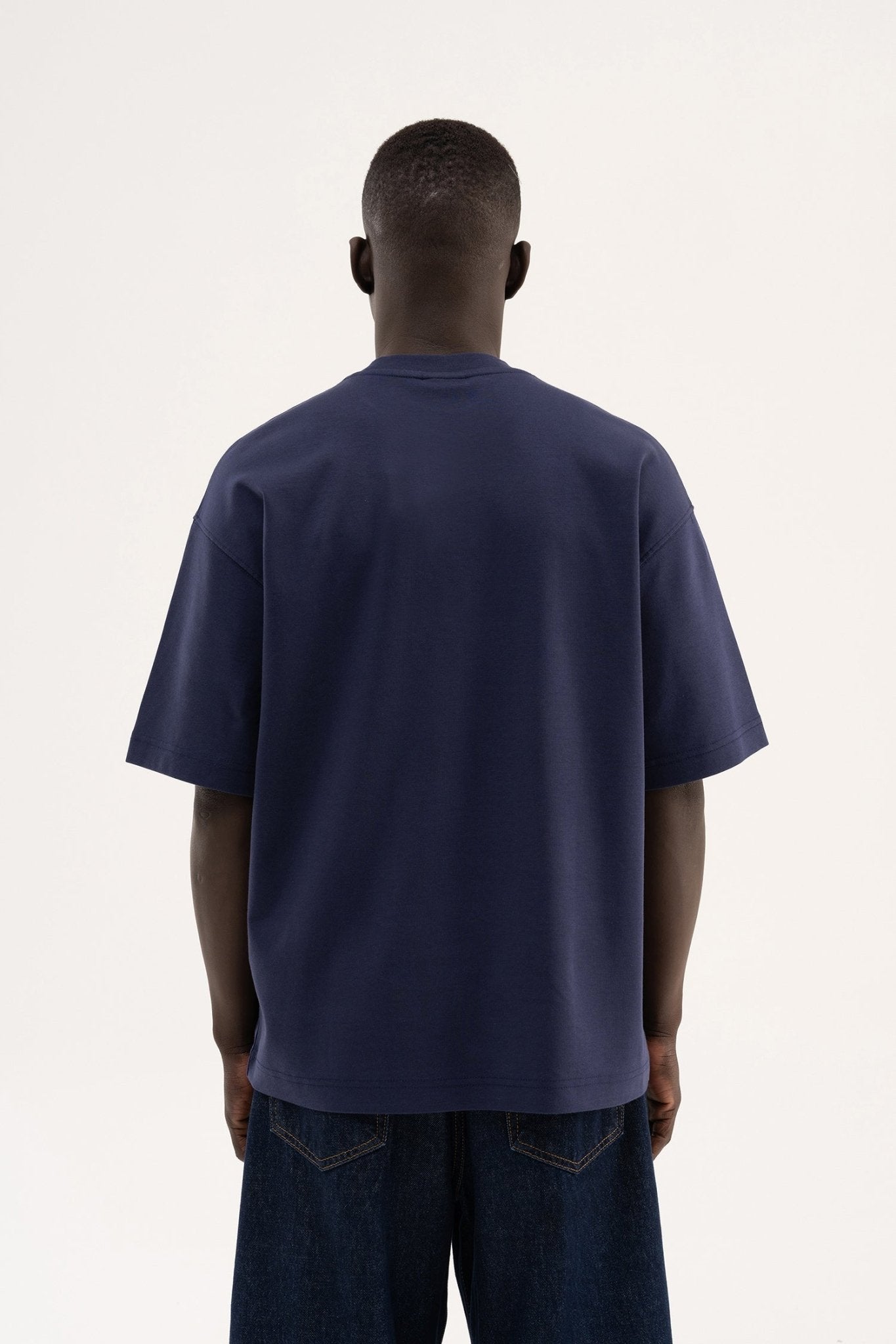 Erkek Basic Oversize Tişört Gece Mavisi
