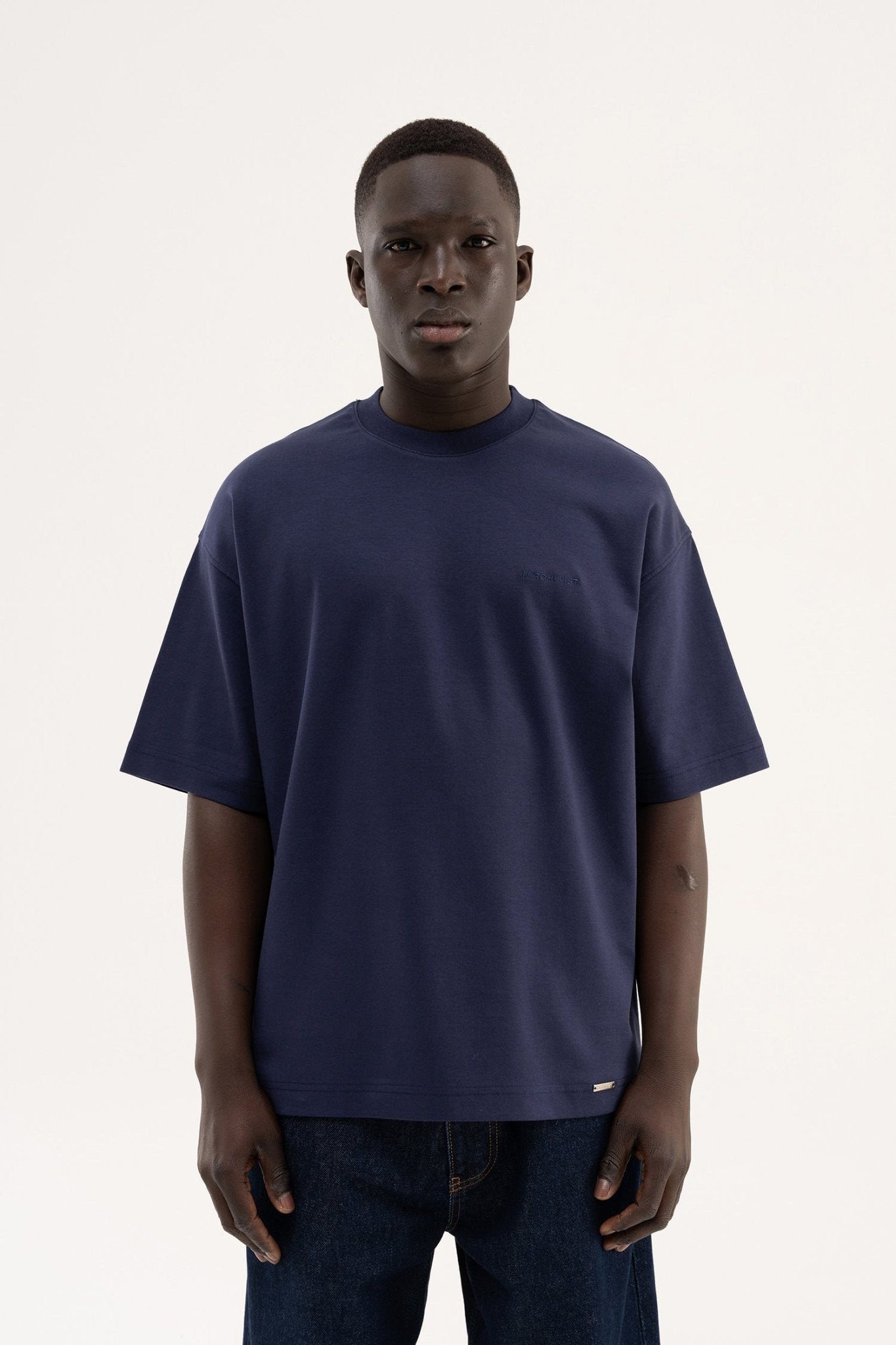 Erkek Basic Oversize Tişört Gece Mavisi