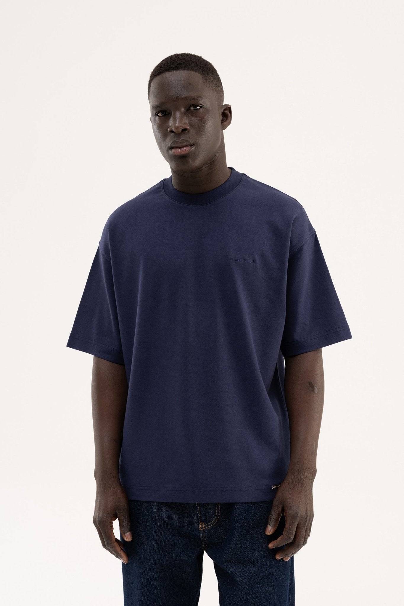 Erkek Basic Oversize Tişört Gece Mavisi