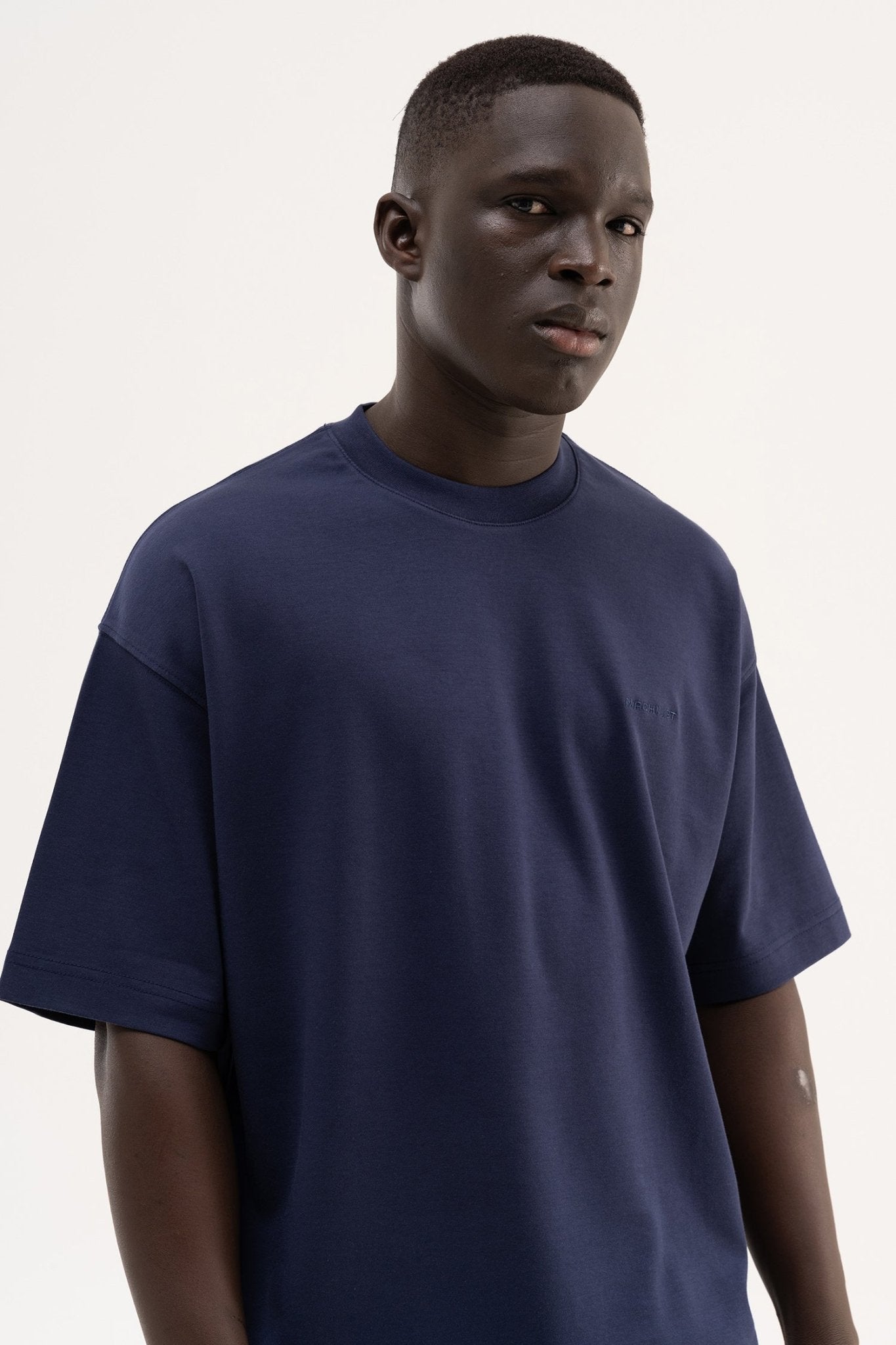 Erkek Basic Oversize Tişört Gece Mavisi