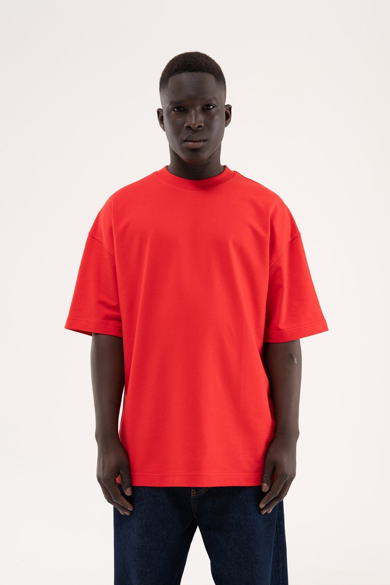 Erkek Basic Oversize Tişört Kırmızı