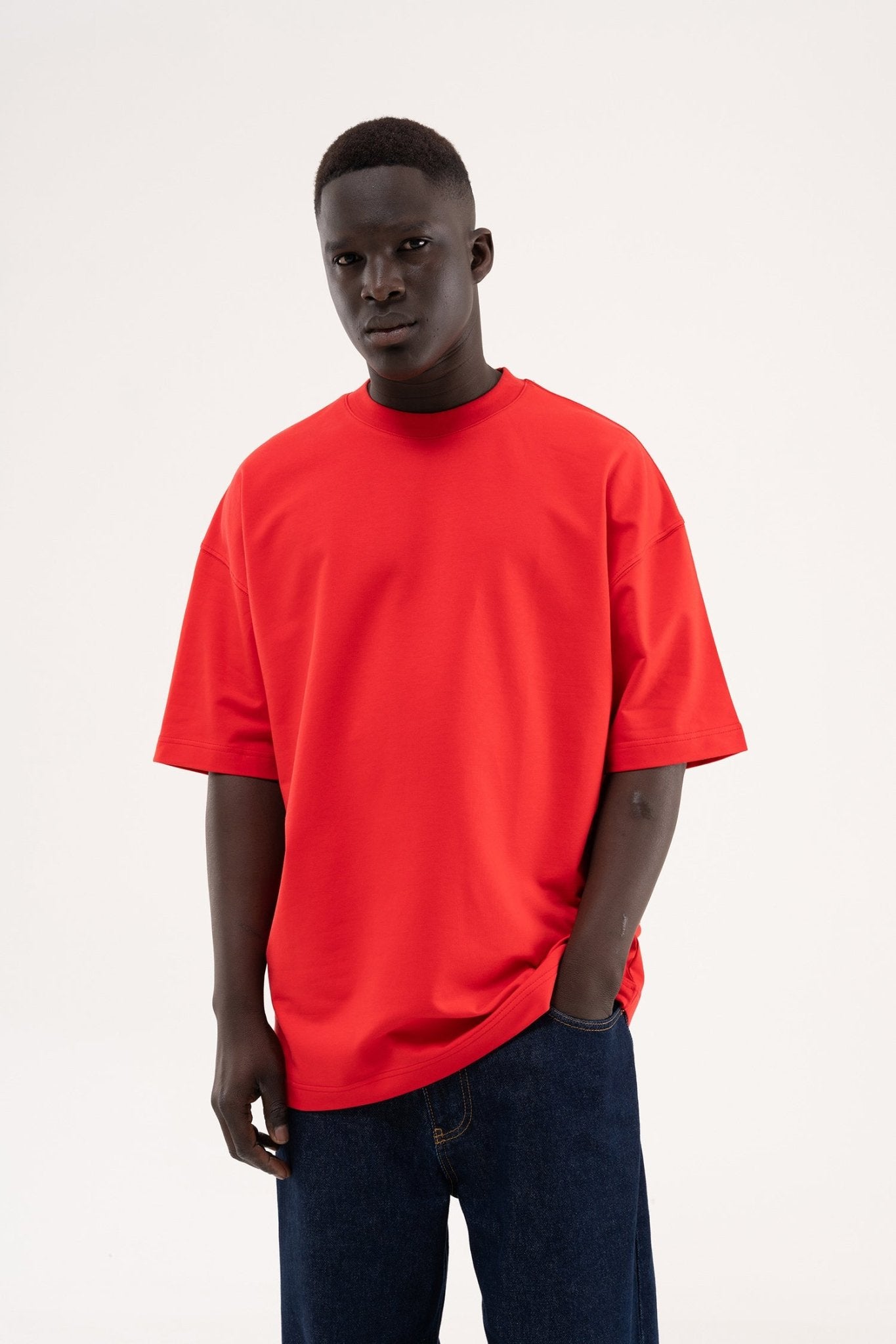 Erkek Basic Oversize Tişört Kırmızı