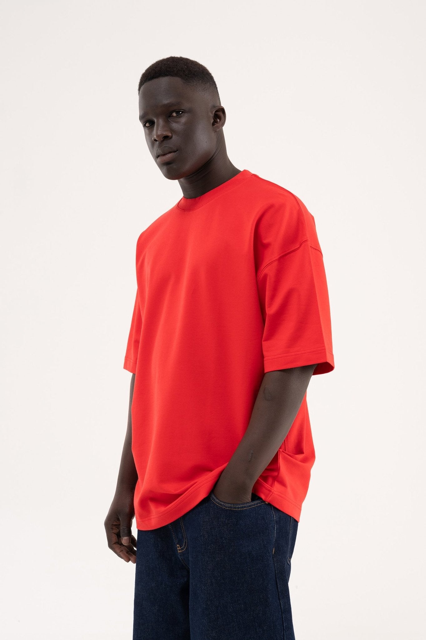 Erkek Basic Oversize Tişört Kırmızı