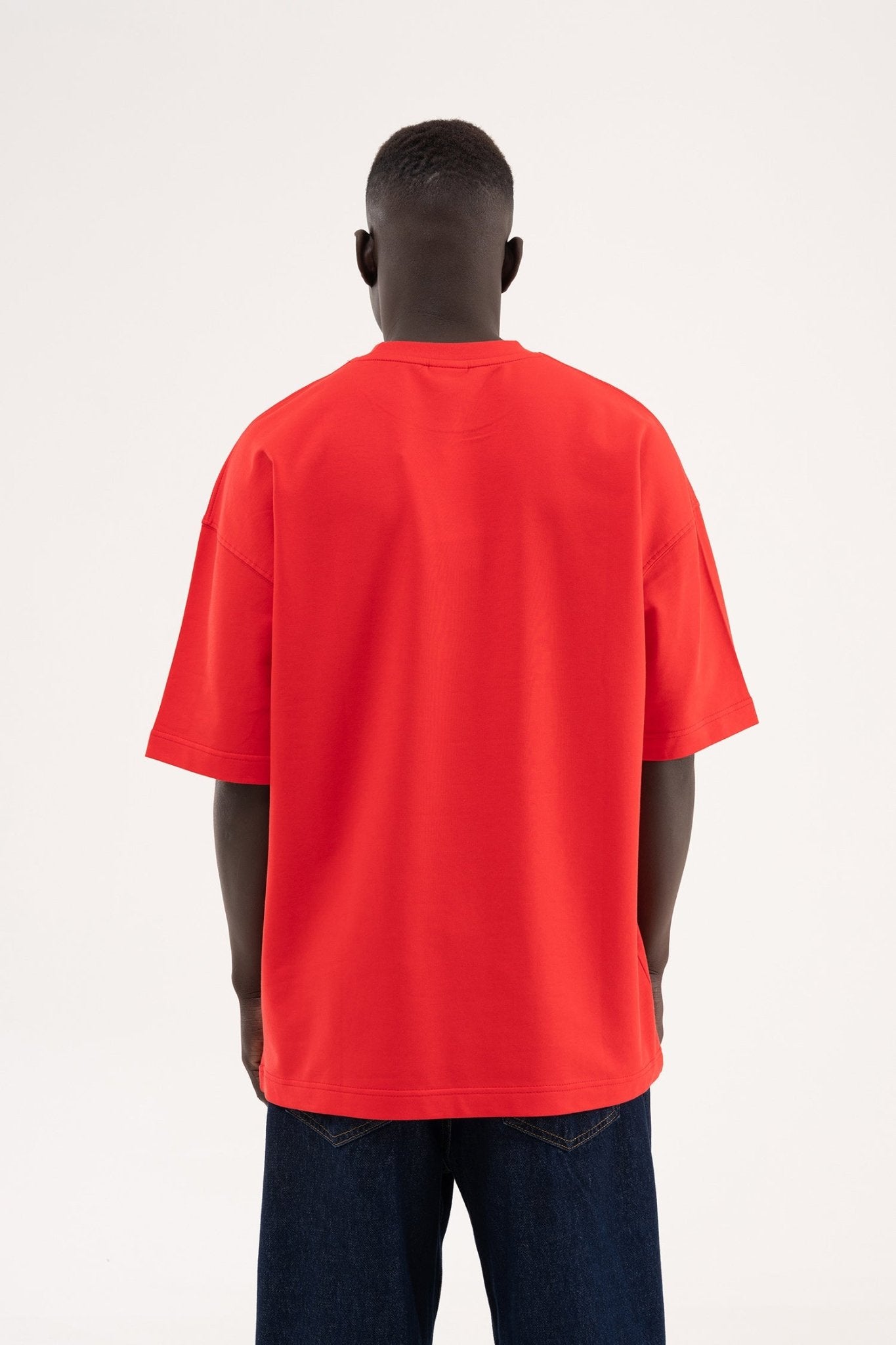 Erkek Basic Oversize Tişört Kırmızı