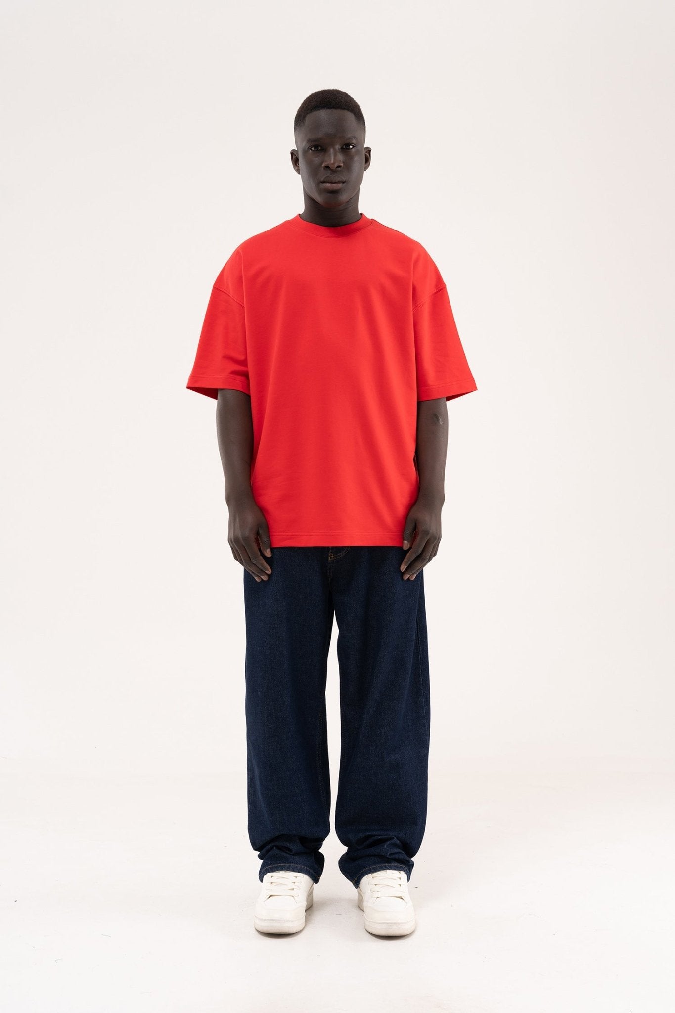 Erkek Basic Oversize Tişört Kırmızı