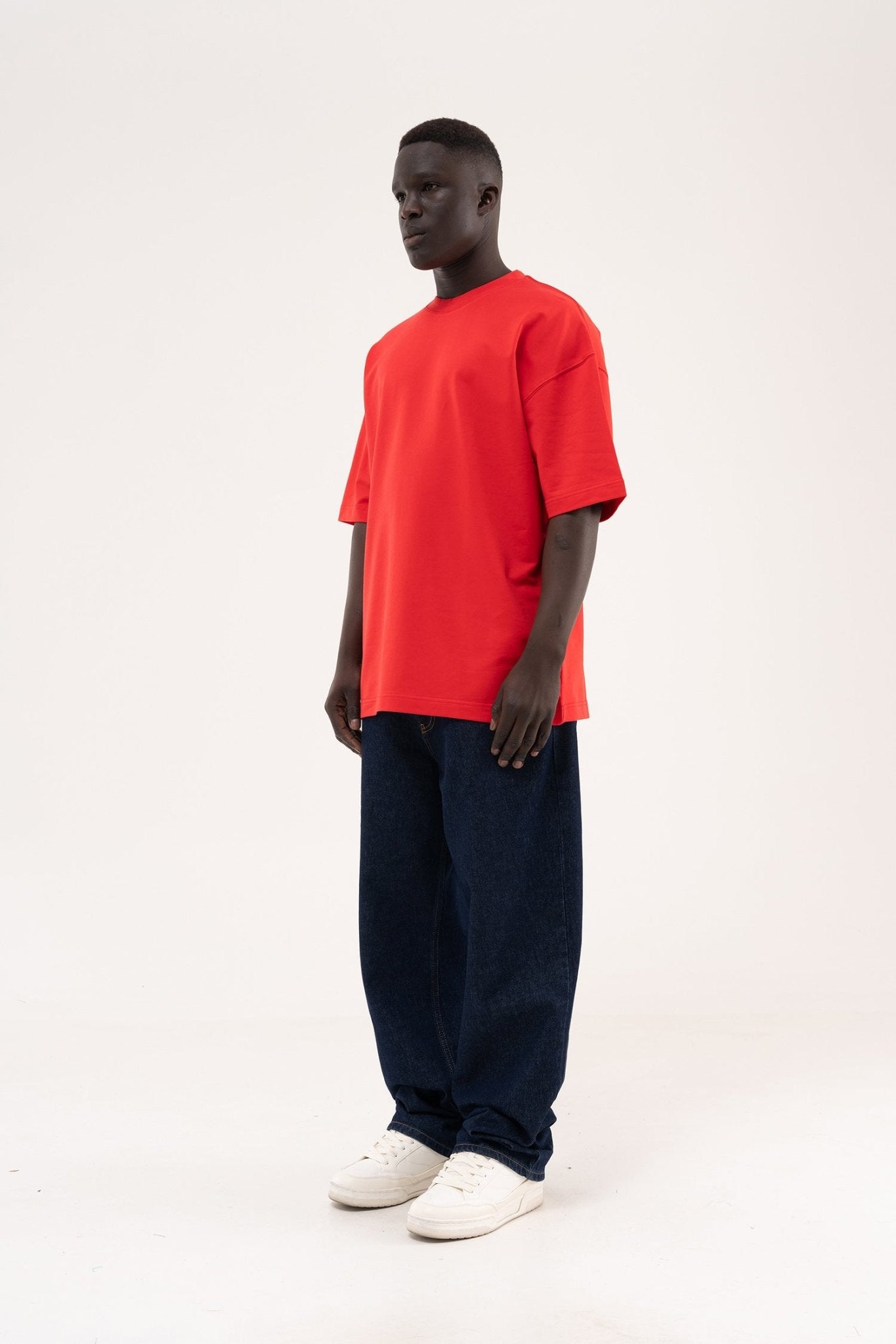 Erkek Basic Oversize Tişört Kırmızı