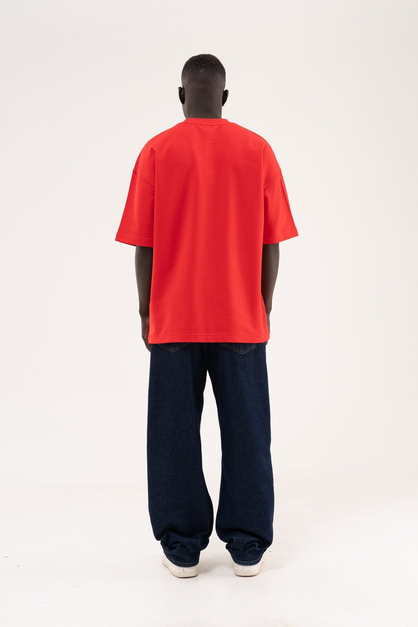 Erkek Basic Oversize Tişört Kırmızı