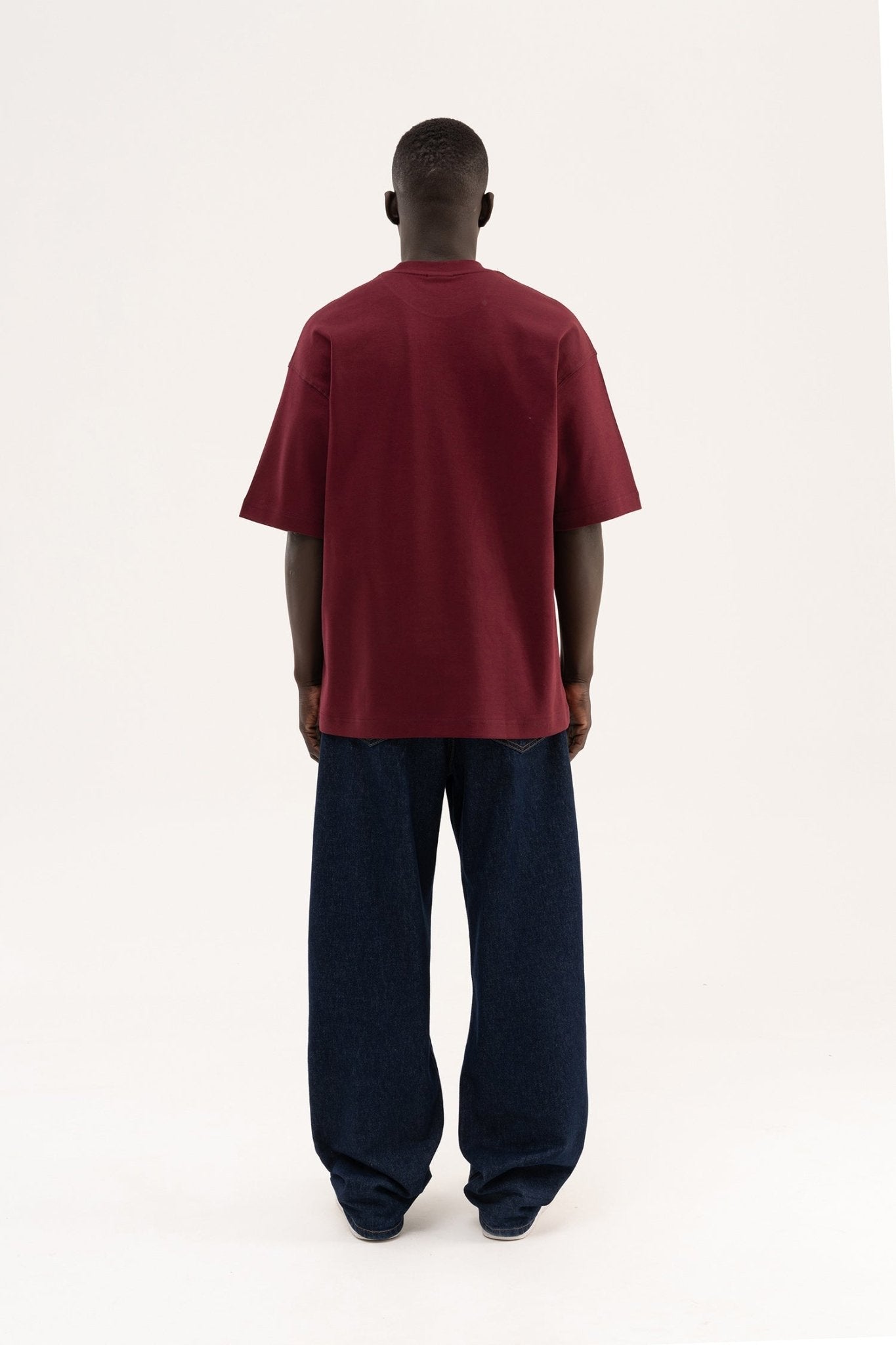 Erkek Basic Oversize Tişört Vişne