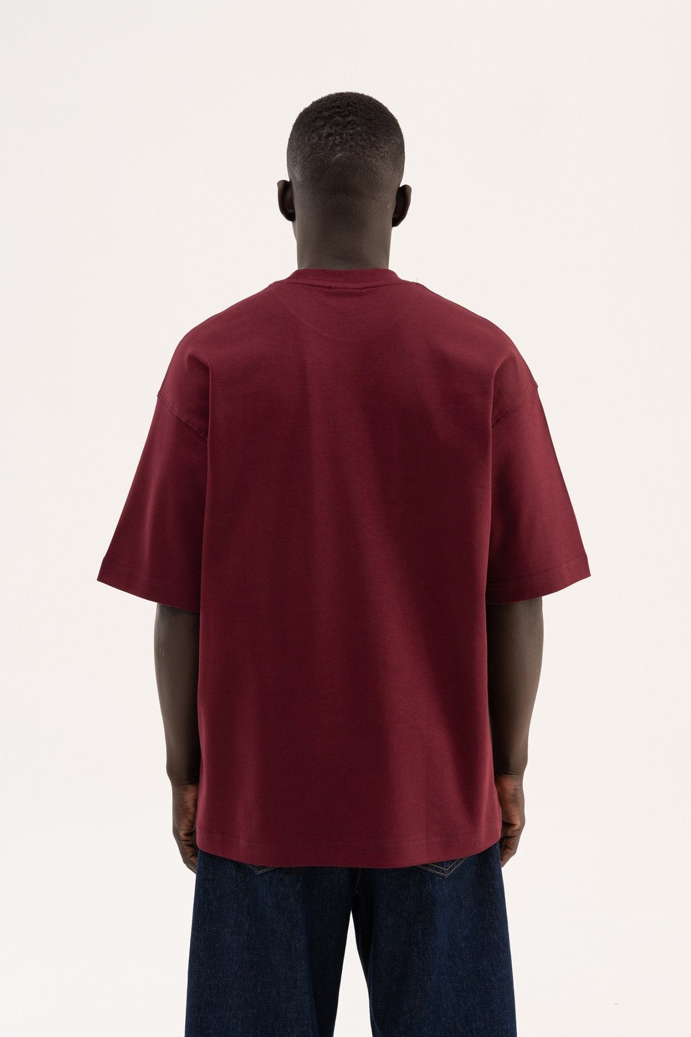 Erkek Basic Oversize Tişört Vişne