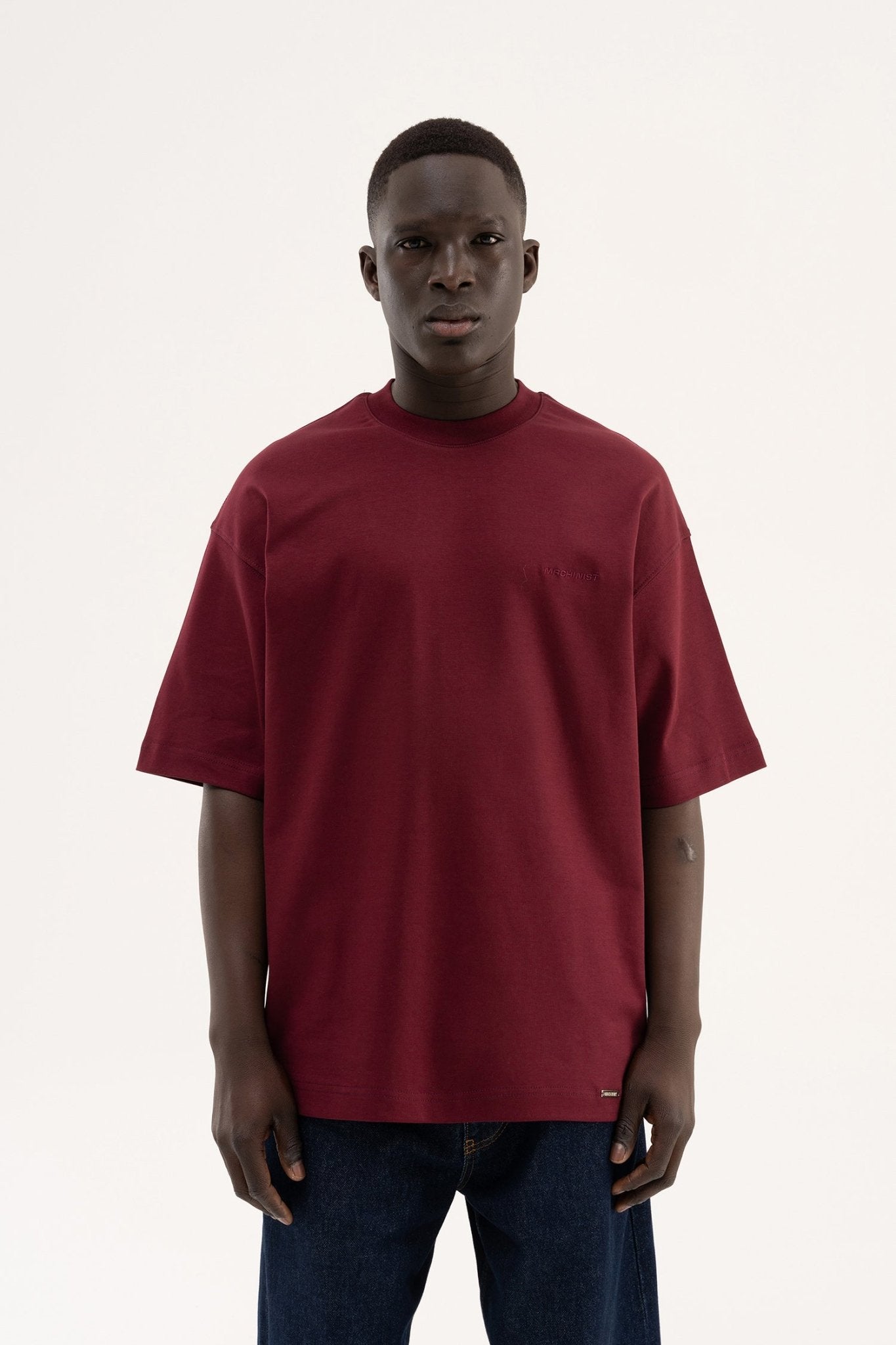 Erkek Basic Oversize Tişört Vişne
