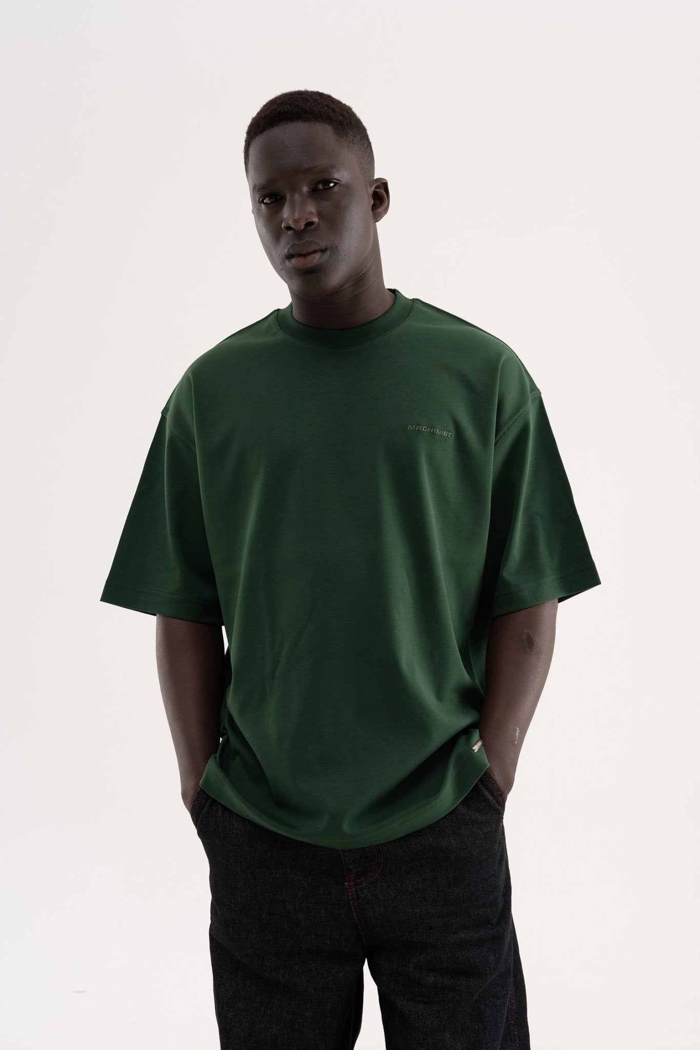 Erkek Basic Oversize Tişört Yeşil