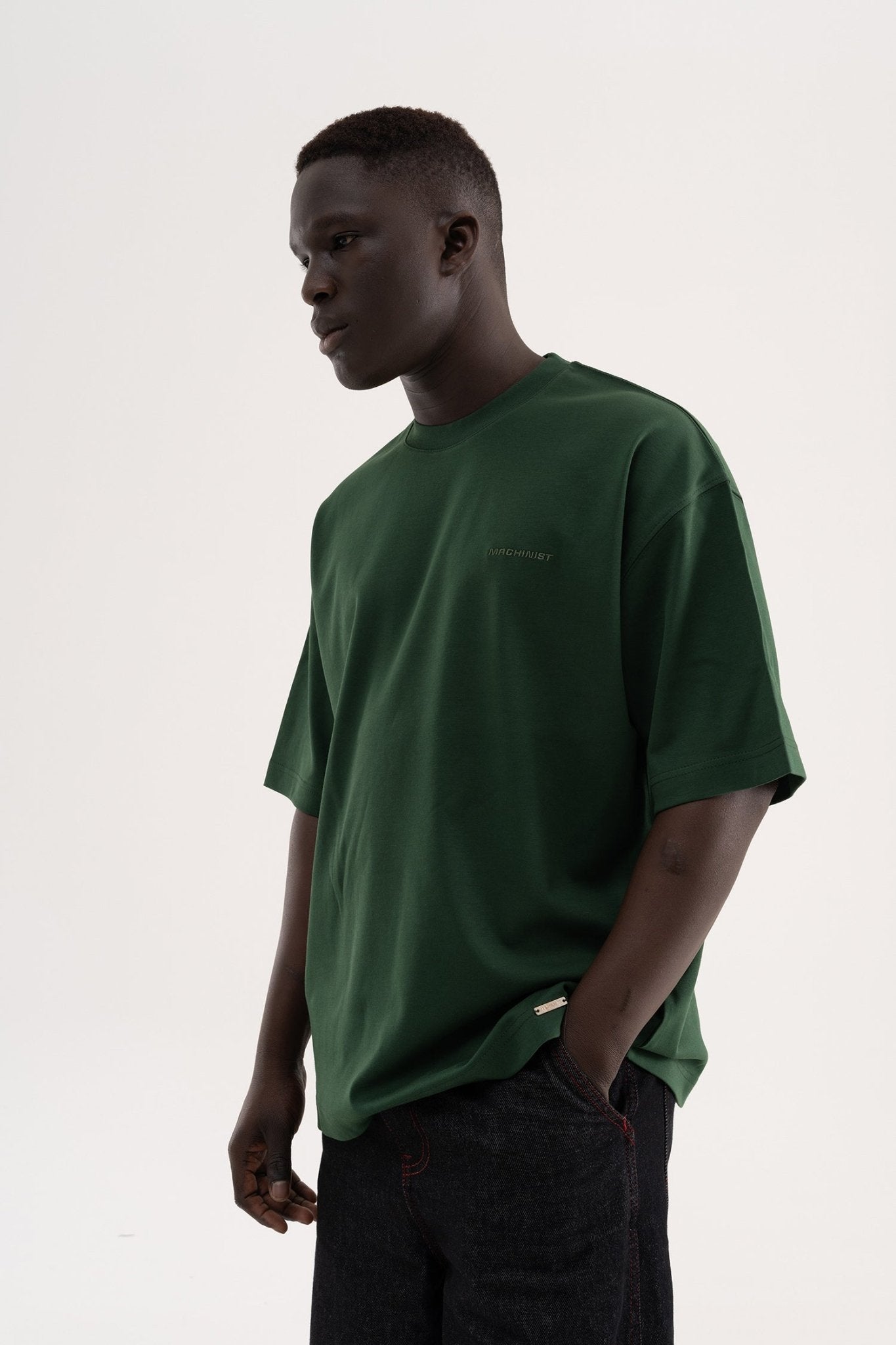 Erkek Basic Oversize Tişört Yeşil