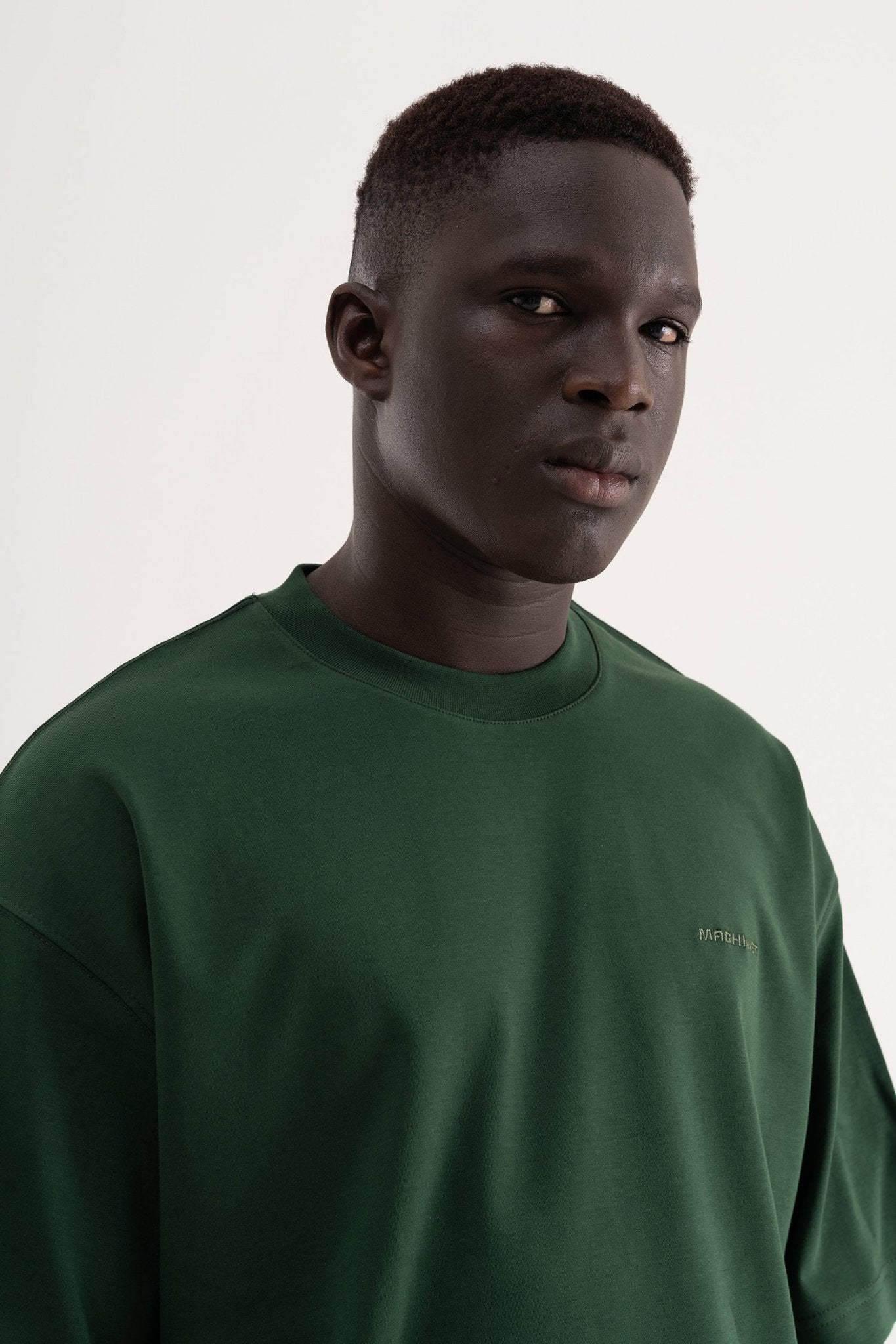 Erkek Basic Oversize Tişört Yeşil