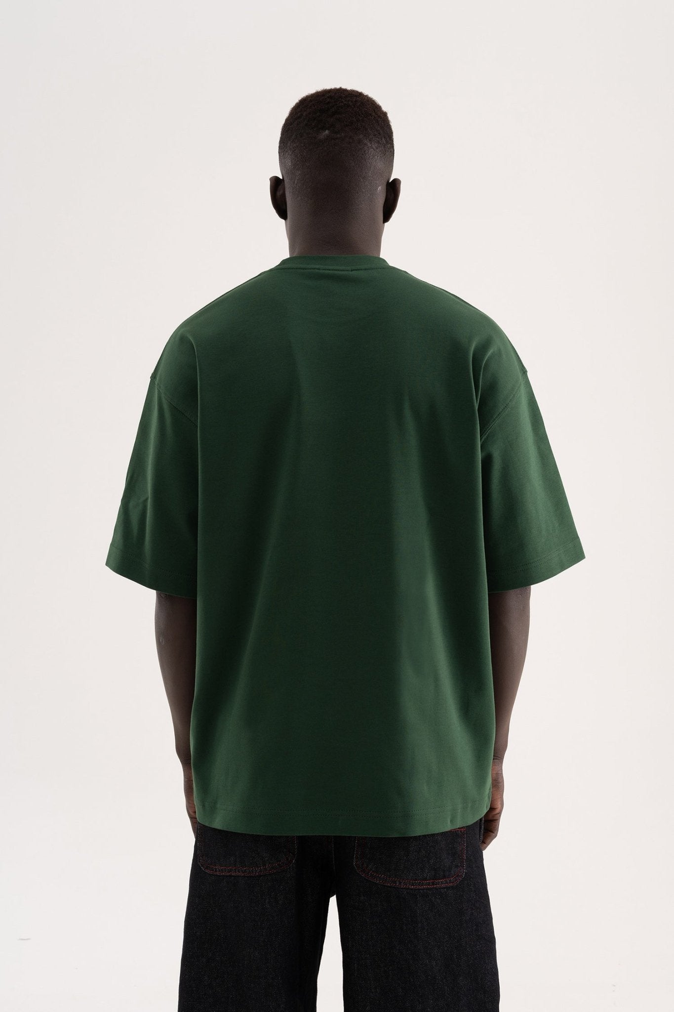 Erkek Basic Oversize Tişört Yeşil