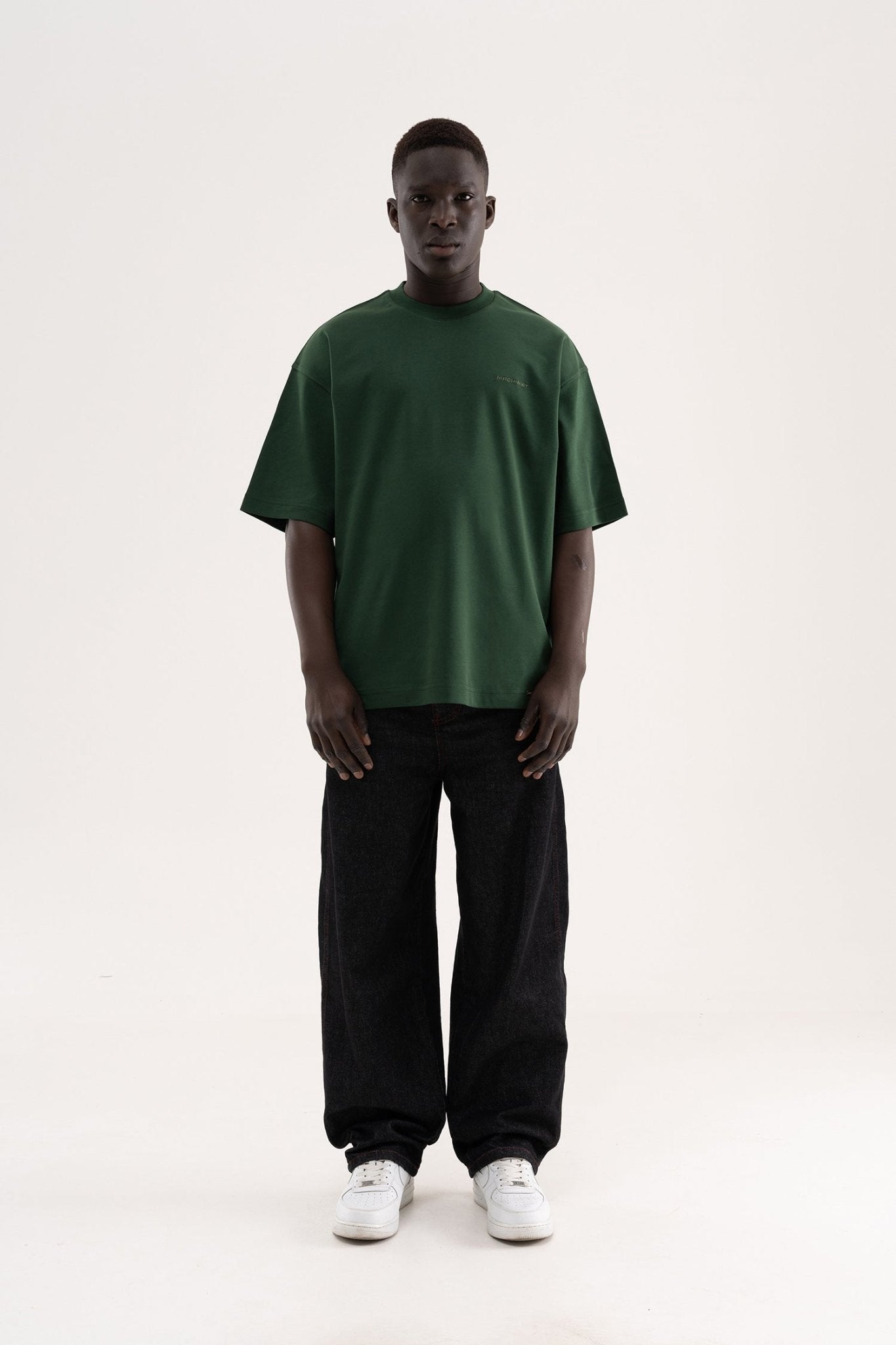 Erkek Basic Oversize Tişört Yeşil