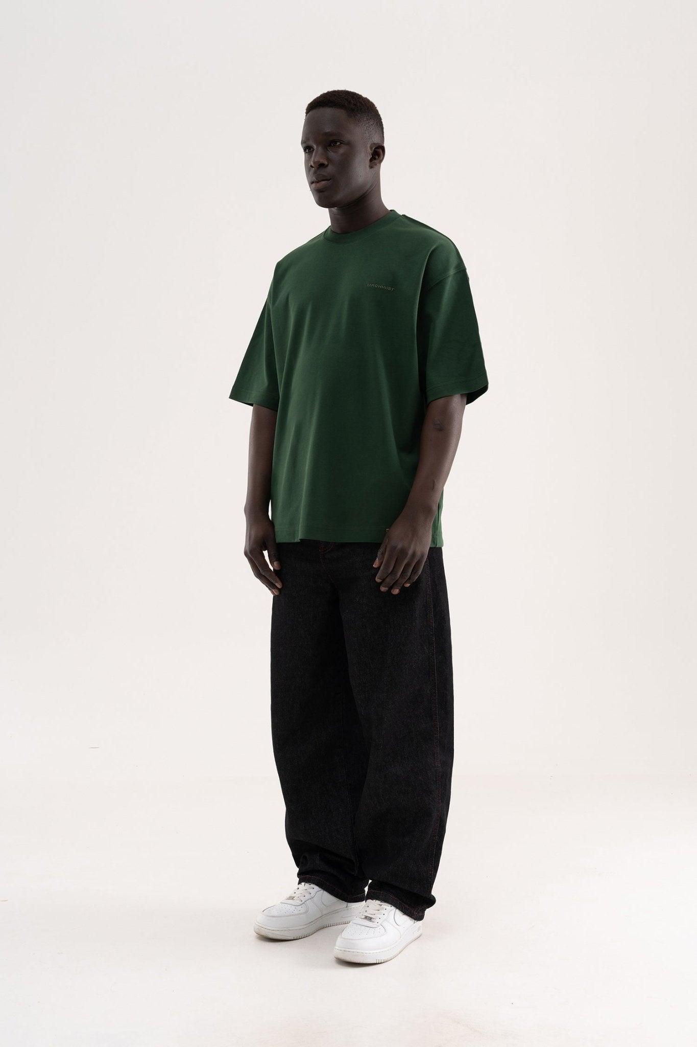 Erkek Basic Oversize Tişört Yeşil