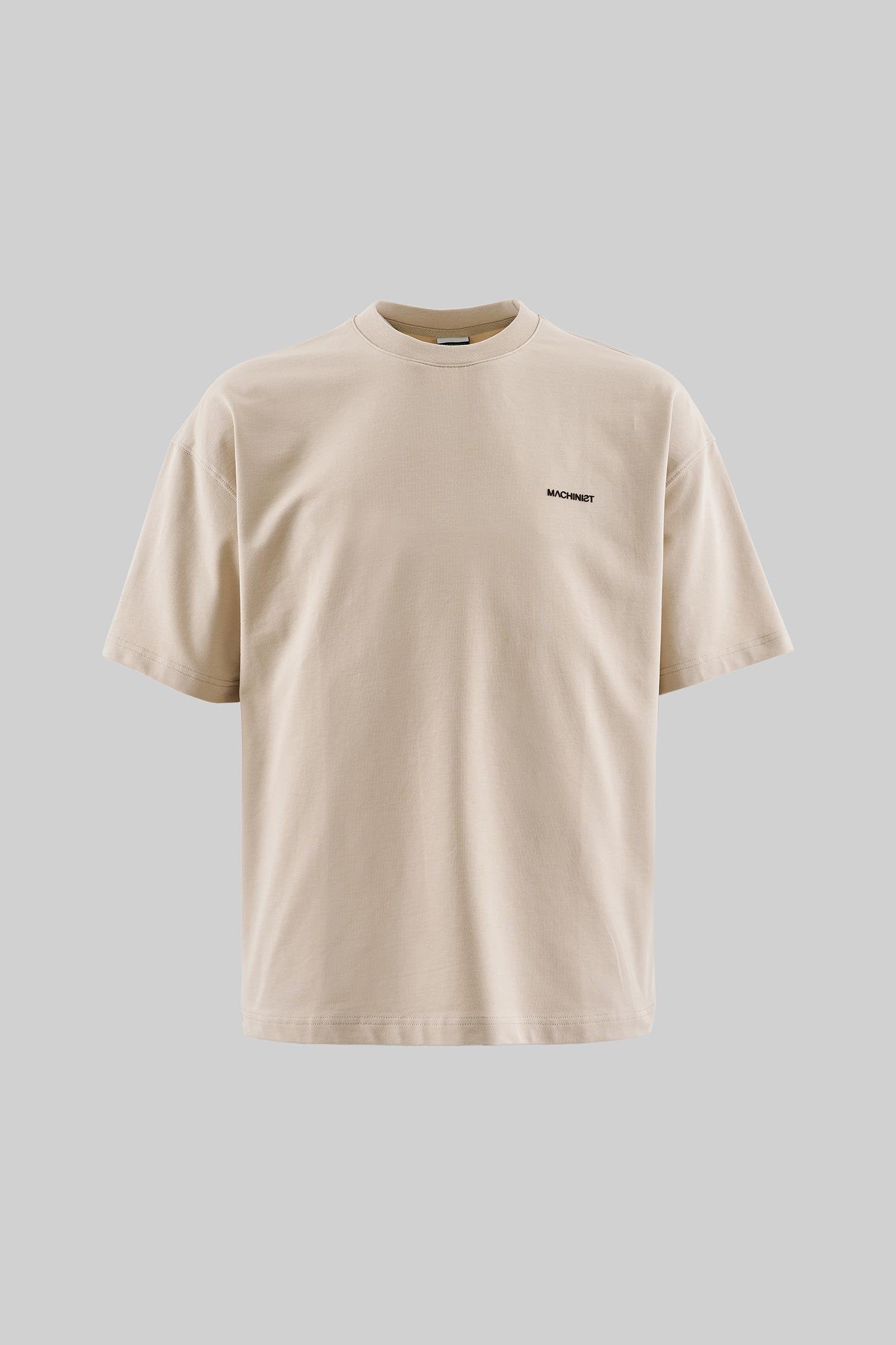 Erkek Basic Pamuklu Oversize Tişört Açık Bej