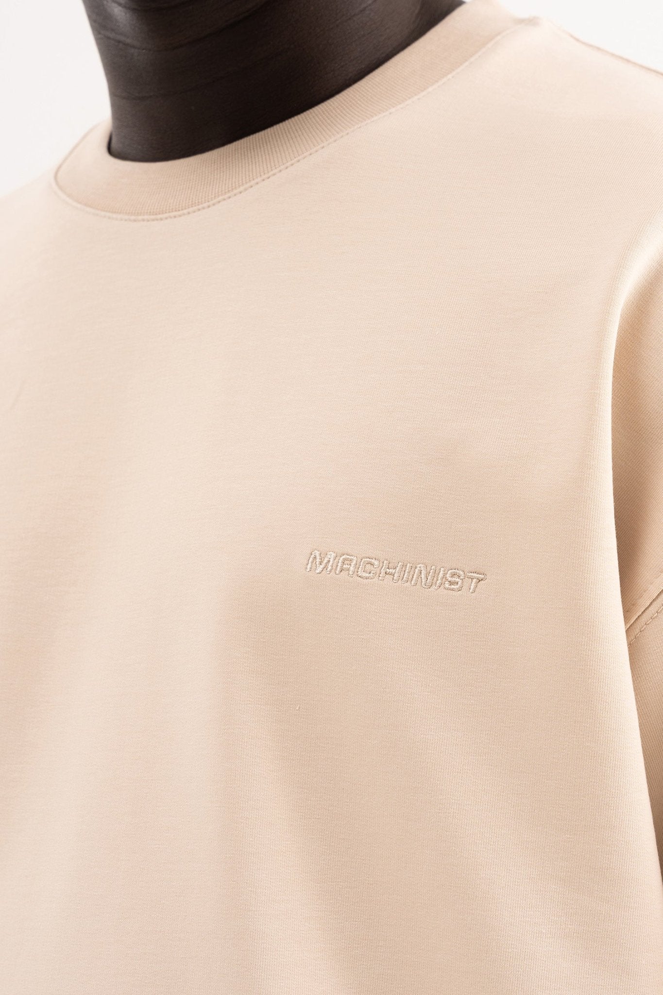 Erkek Basic Pamuklu Oversize Tişört Açık Bej