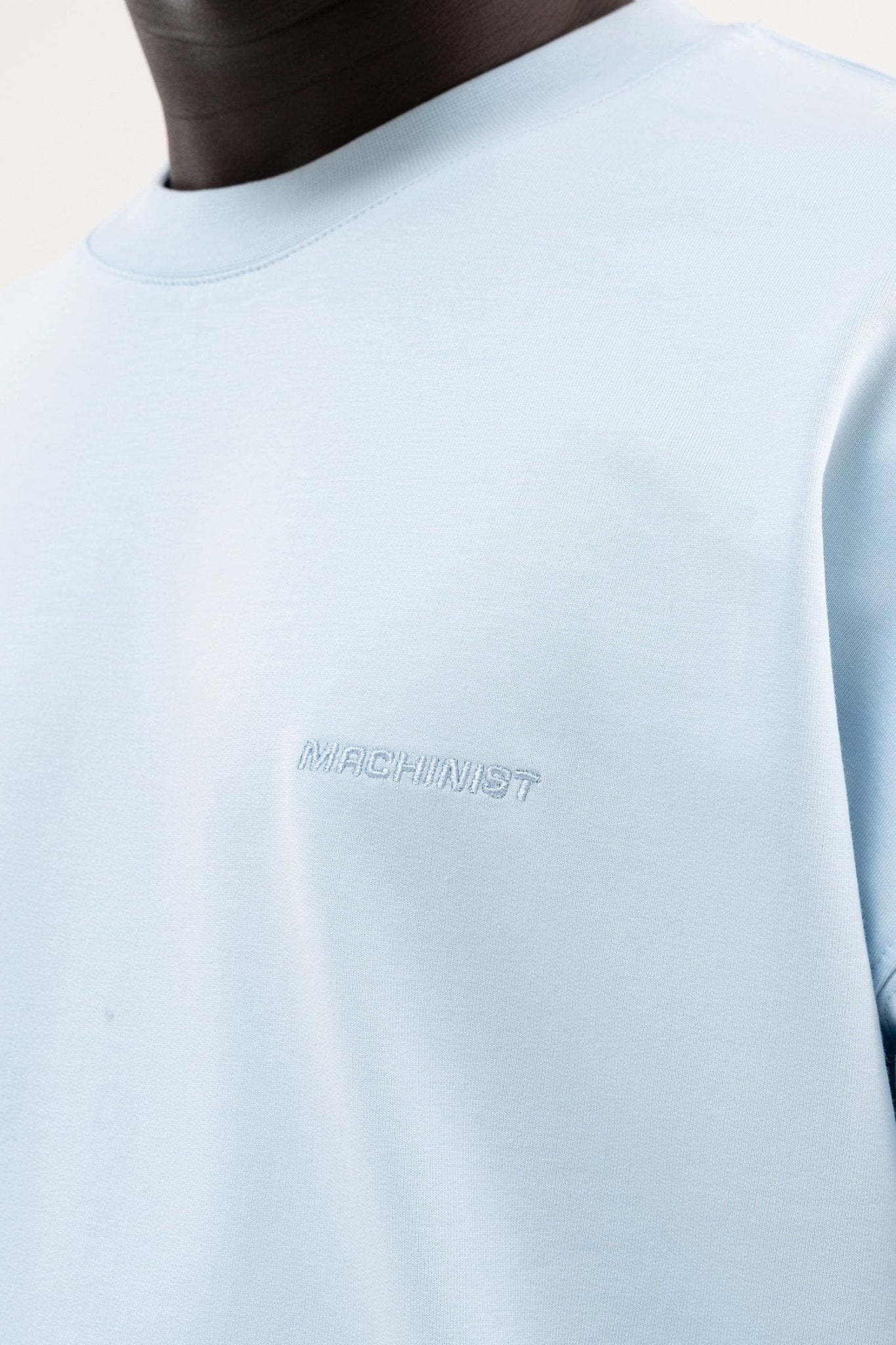Erkek Basic Pamuklu Oversize Tişört Açık Mavi