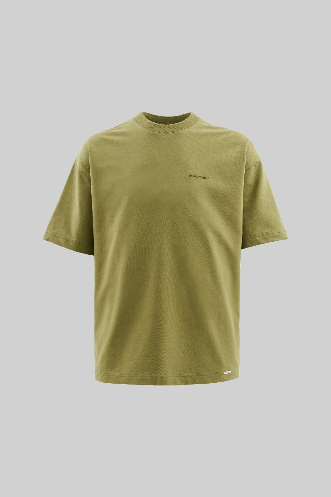 Erkek Basic Pamuklu Oversize Tişört Askeri Yeşil