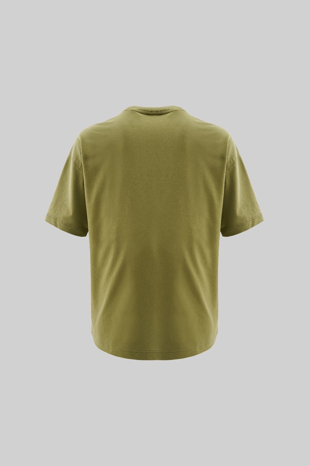 Erkek Basic Pamuklu Oversize Tişört Askeri Yeşil