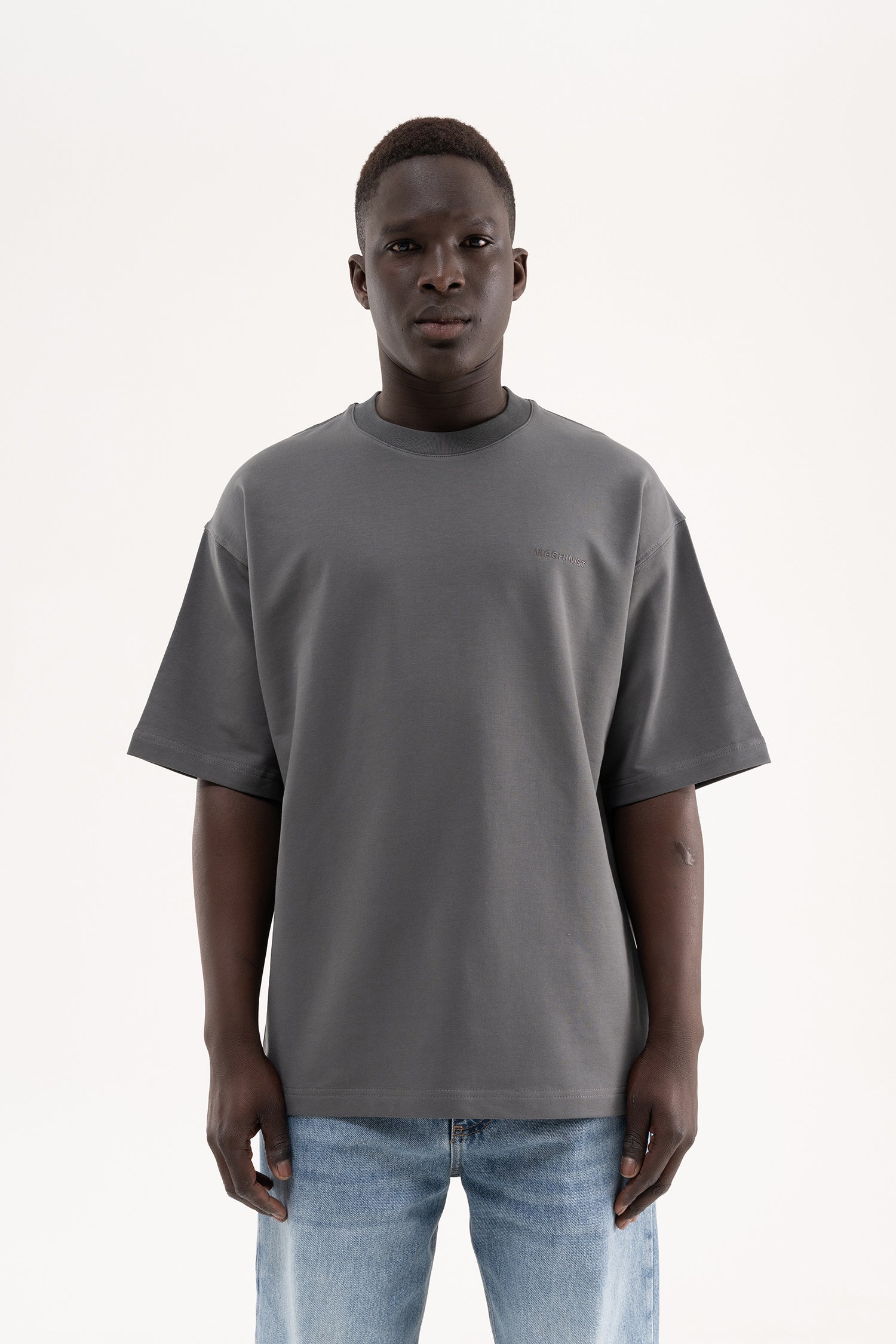 Erkek Basic Pamuklu Oversize Tişört Duman