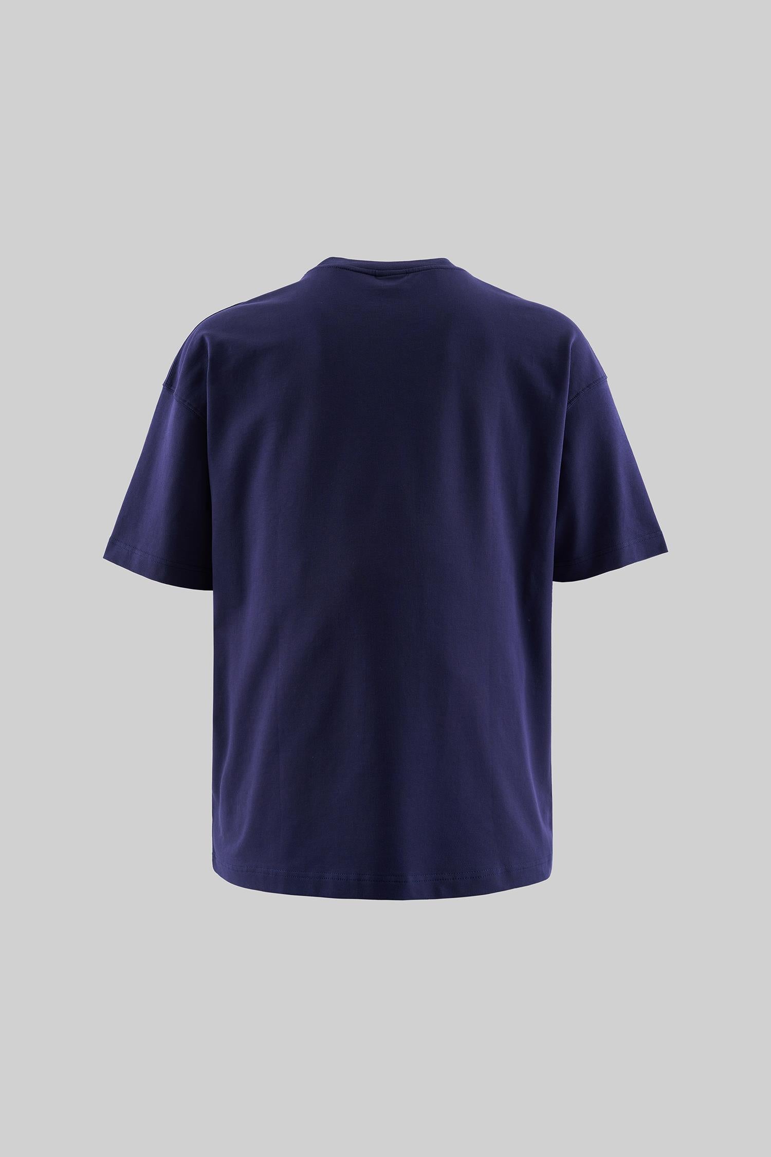 Erkek Basic Pamuklu Oversize Tişört Gece Mavisi