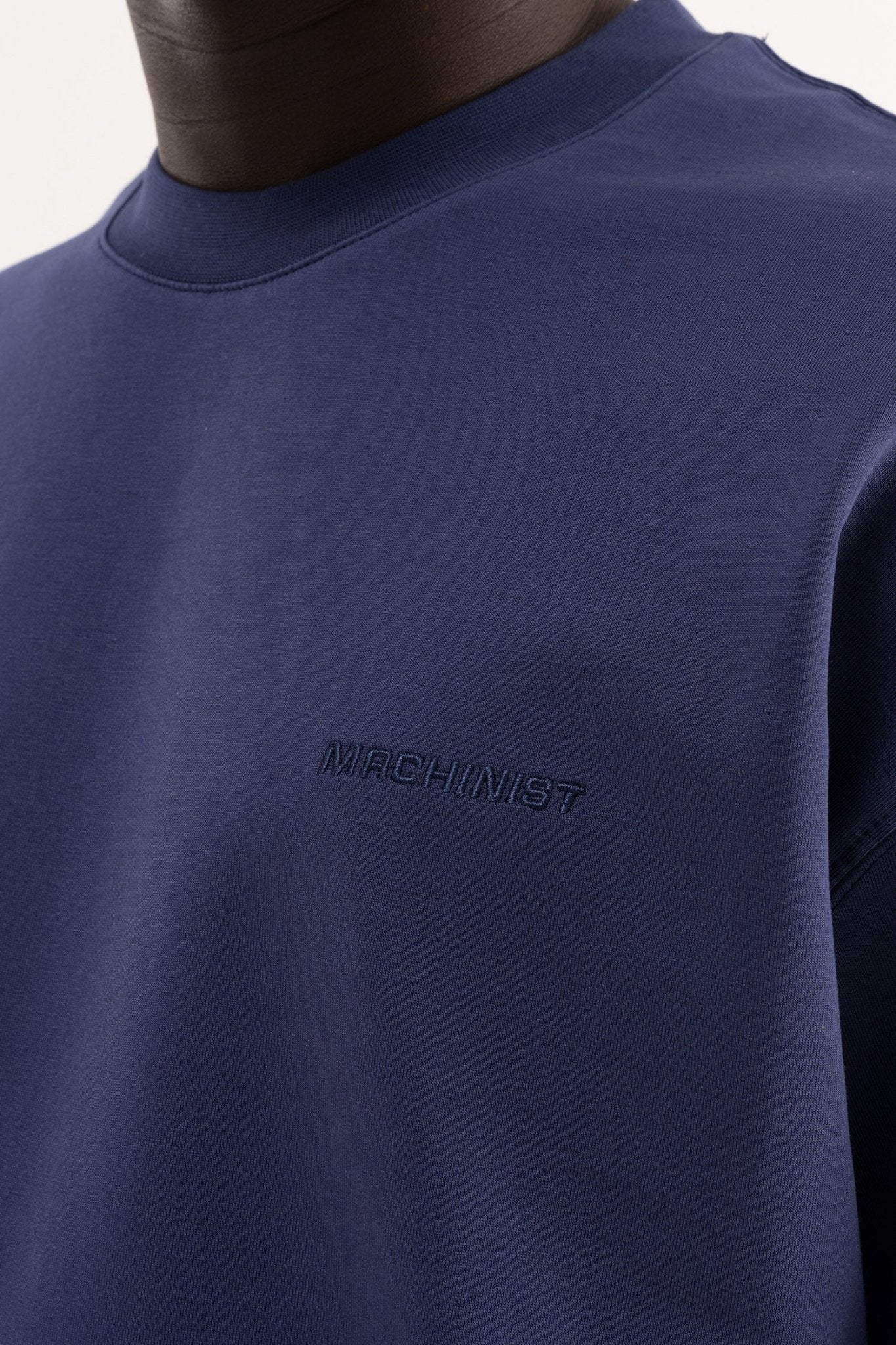 Erkek Basic Pamuklu Oversize Tişört Gece Mavisi