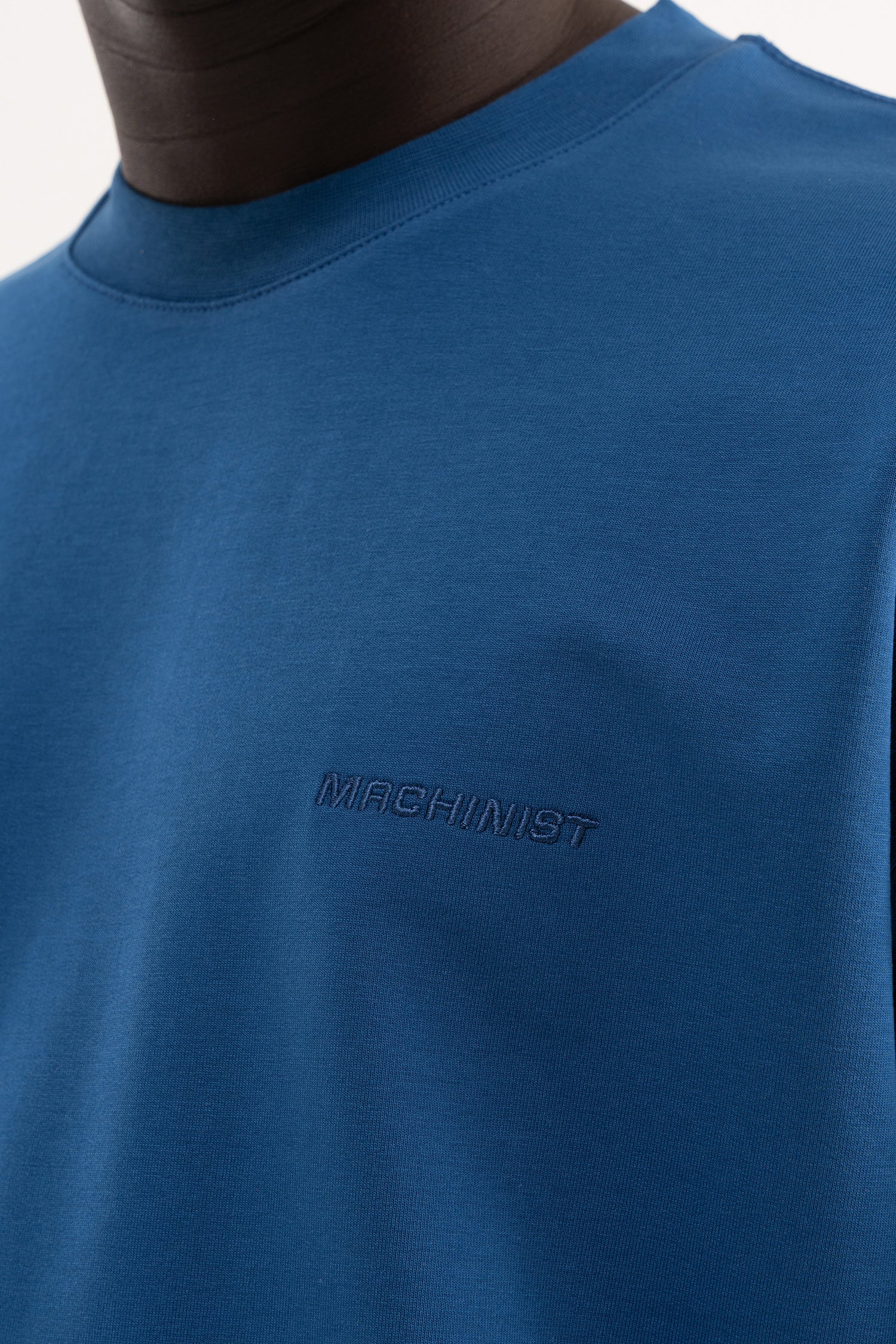 Erkek Basic Pamuklu Oversize Tişört Indigo-8