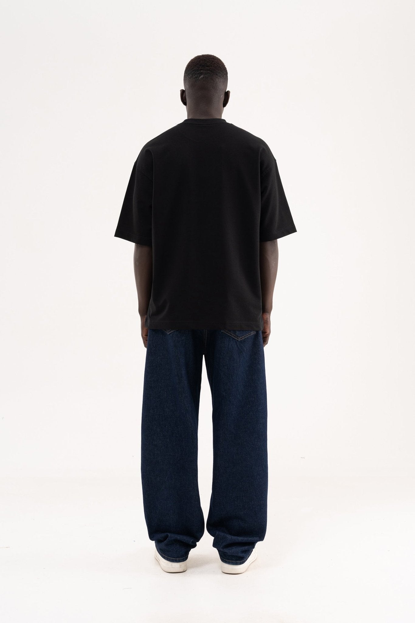 Erkek Basic Pamuklu Oversize Tişört Siyah