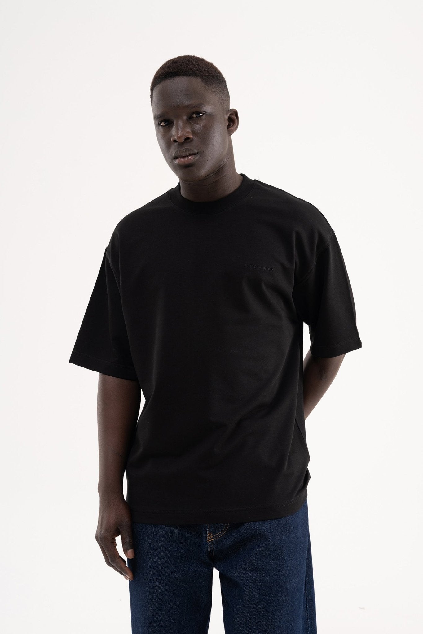 Erkek Basic Pamuklu Oversize Tişört Siyah