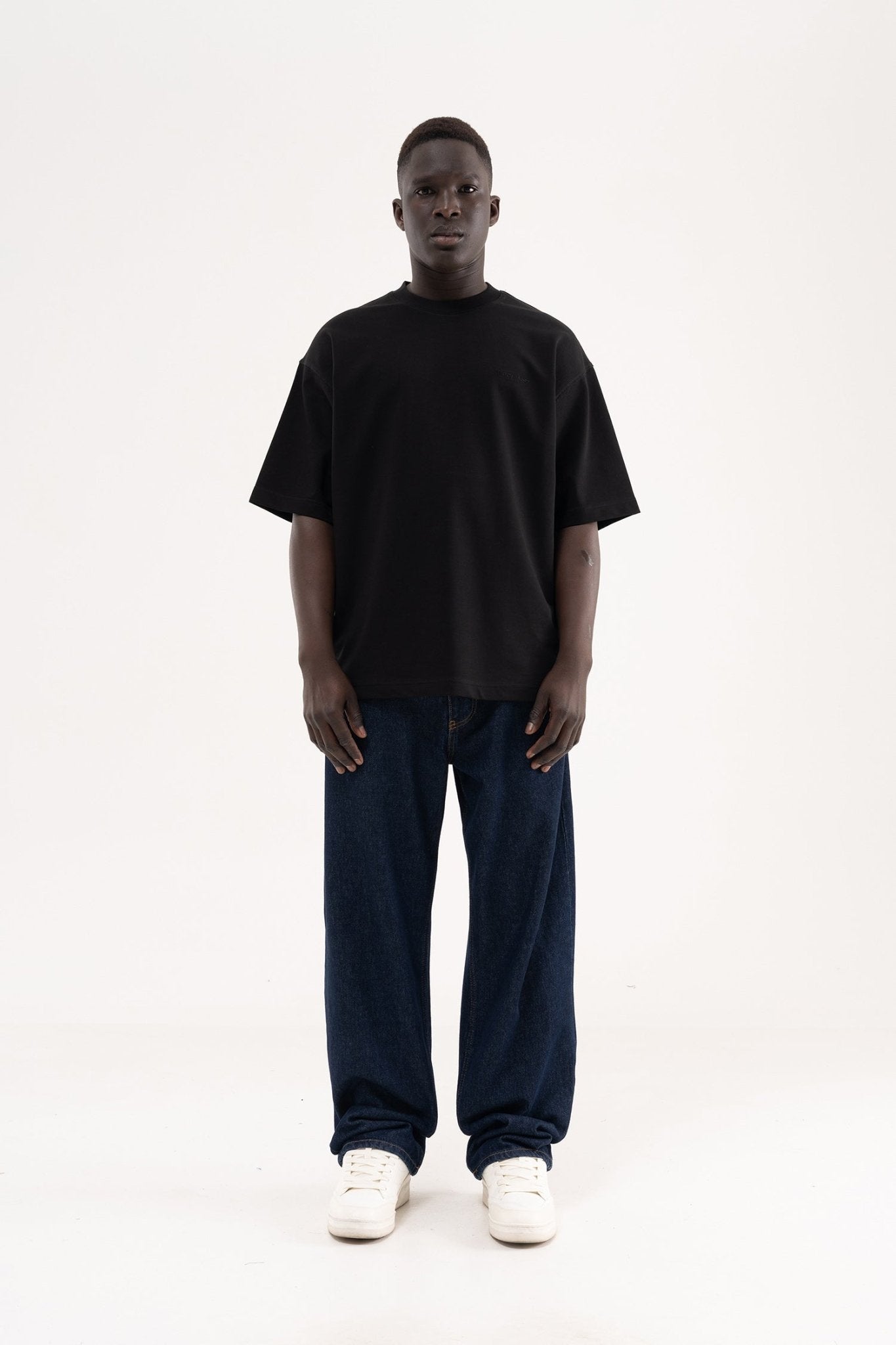 Erkek Basic Pamuklu Oversize Tişört Siyah