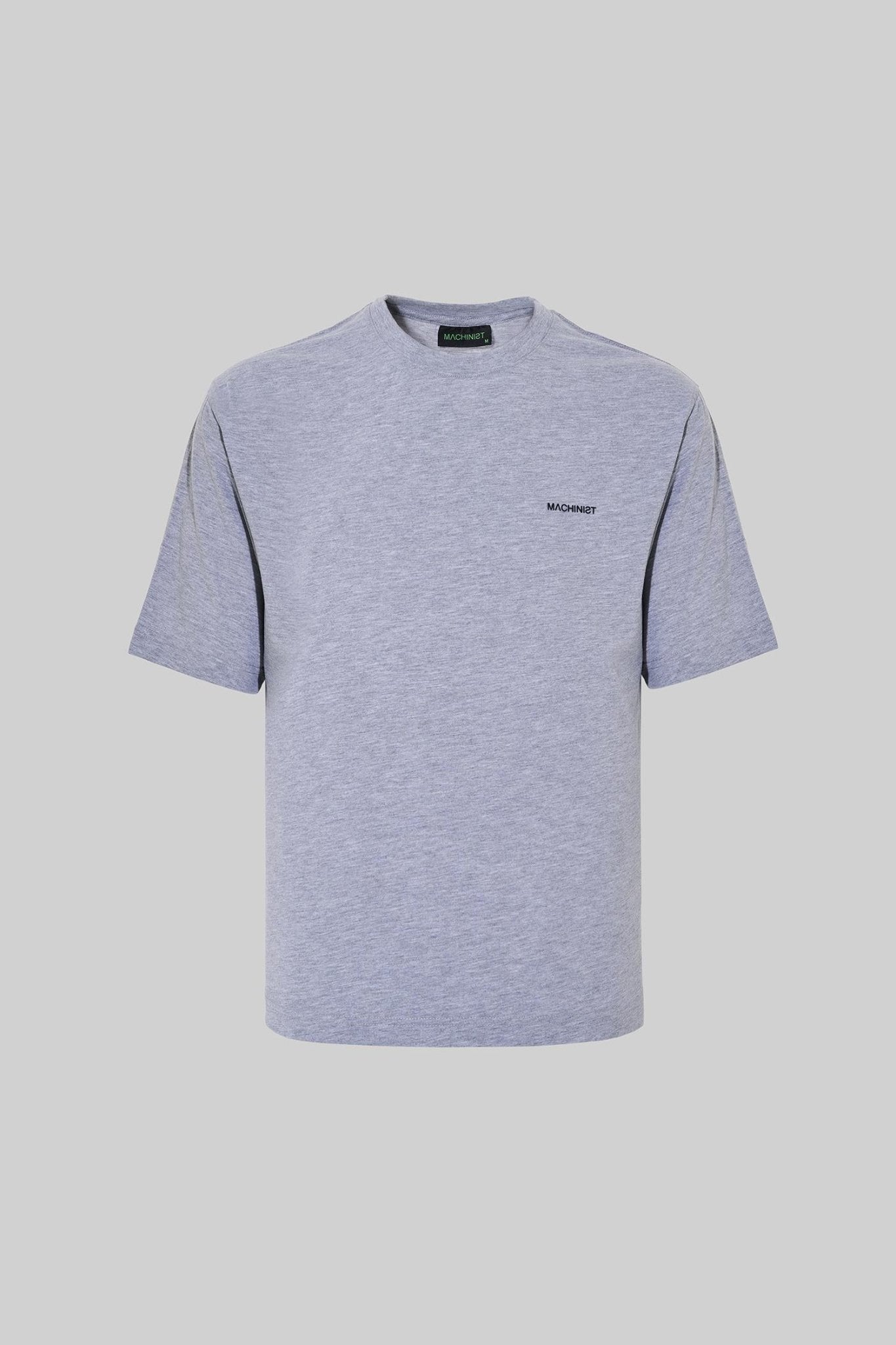Erkek Basic Relaxed İnce Pamuklu Tişört Gri Melanj