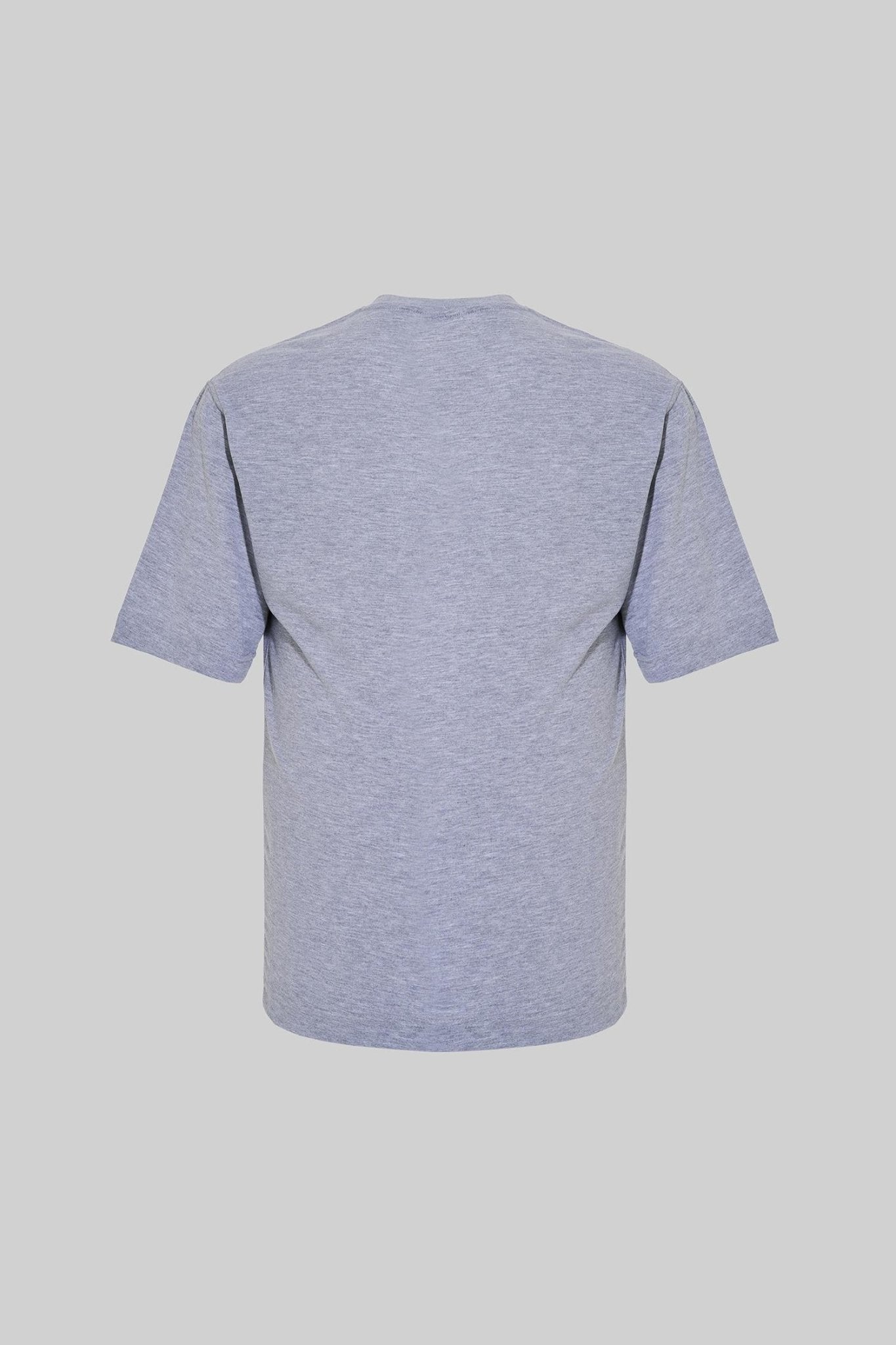 Erkek Basic Relaxed İnce Pamuklu Tişört Gri Melanj