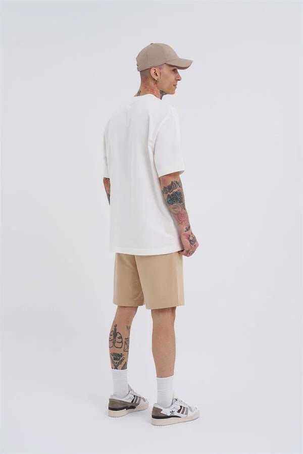 Erkek Basic Relaxed Şort Bej