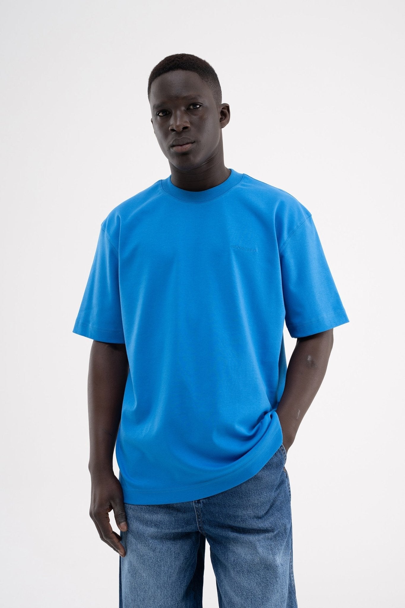 Erkek Basic Relaxed Tişört Açık Mavi