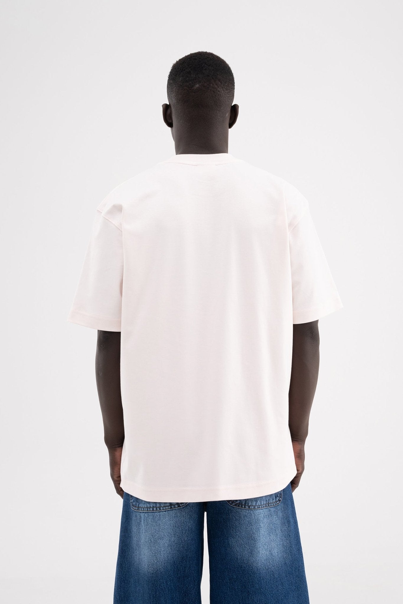 Erkek Basic Relaxed Tişört Açık Pembe
