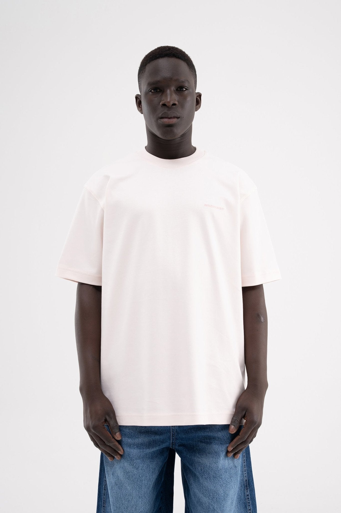 Erkek Basic Relaxed Tişört Açık Pembe