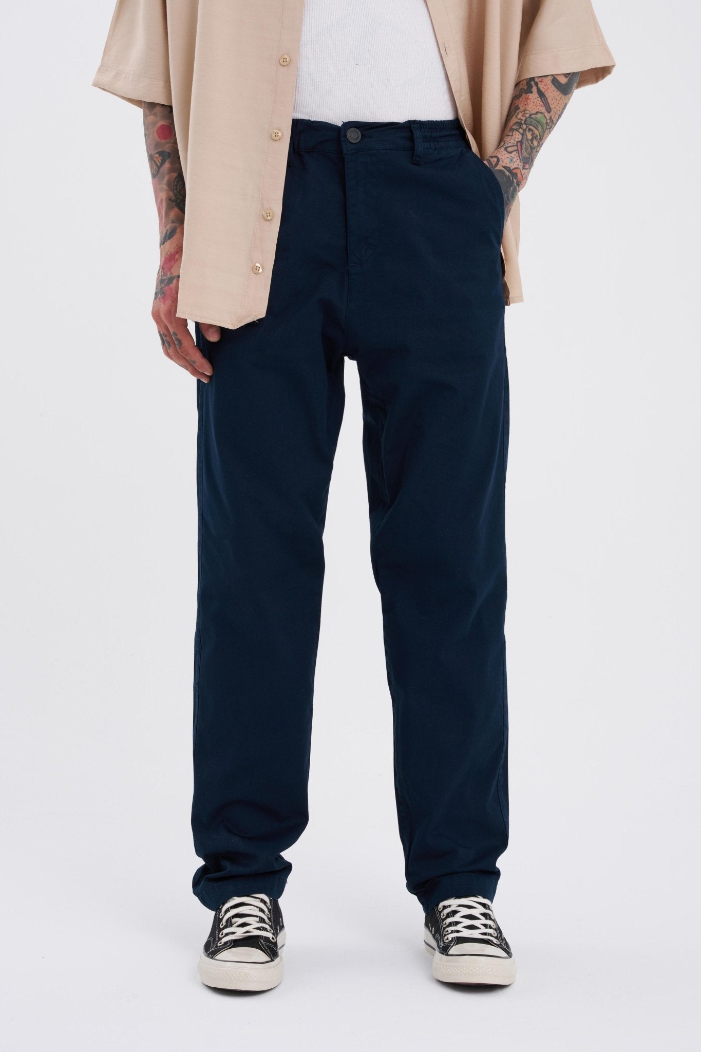 Erkek Basic Solid Jean Pantolon Koyu Mavi