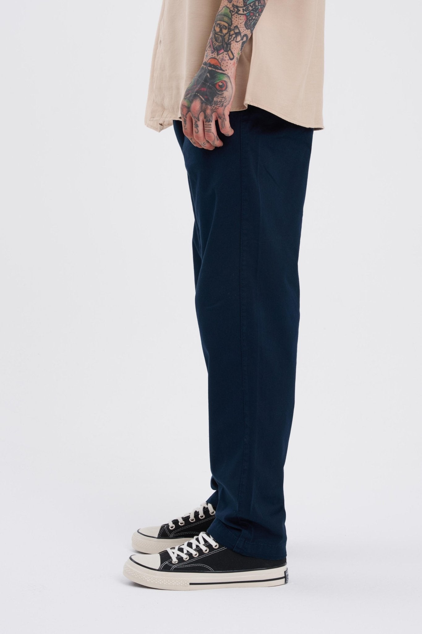 Erkek Basic Solid Jean Pantolon Koyu Mavi