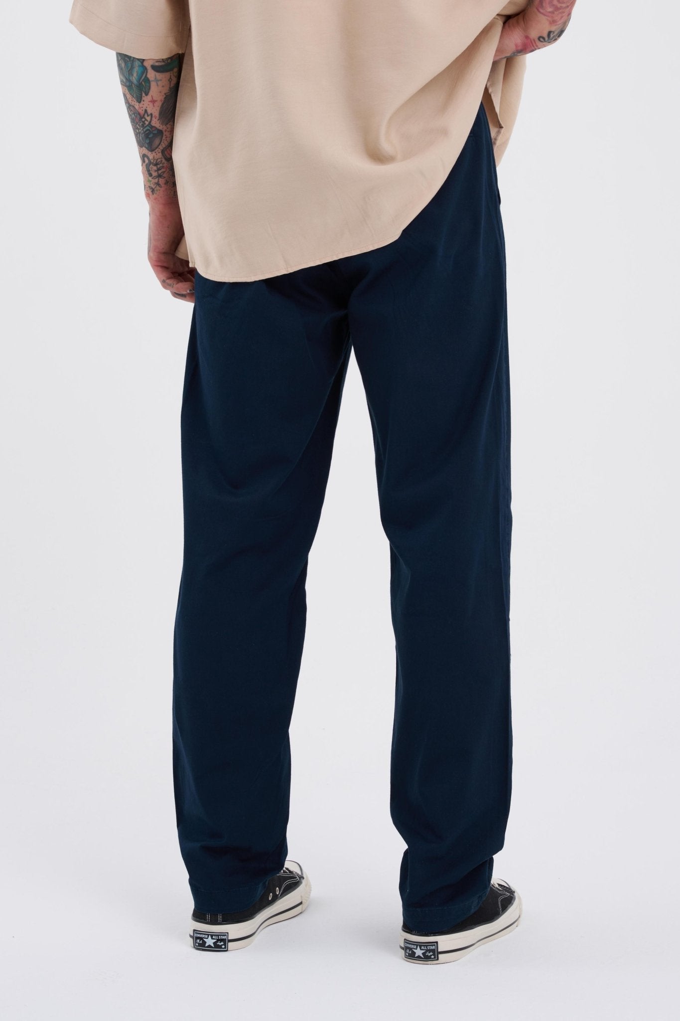 Erkek Basic Solid Jean Pantolon Koyu Mavi