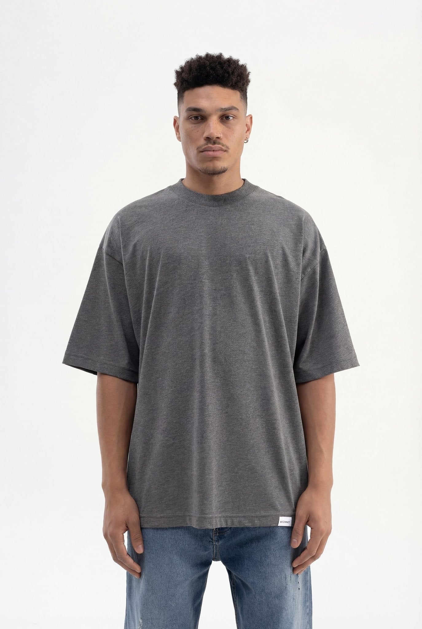 Erkek Basic Super Pamuklu Oversize Tişört Antrasit